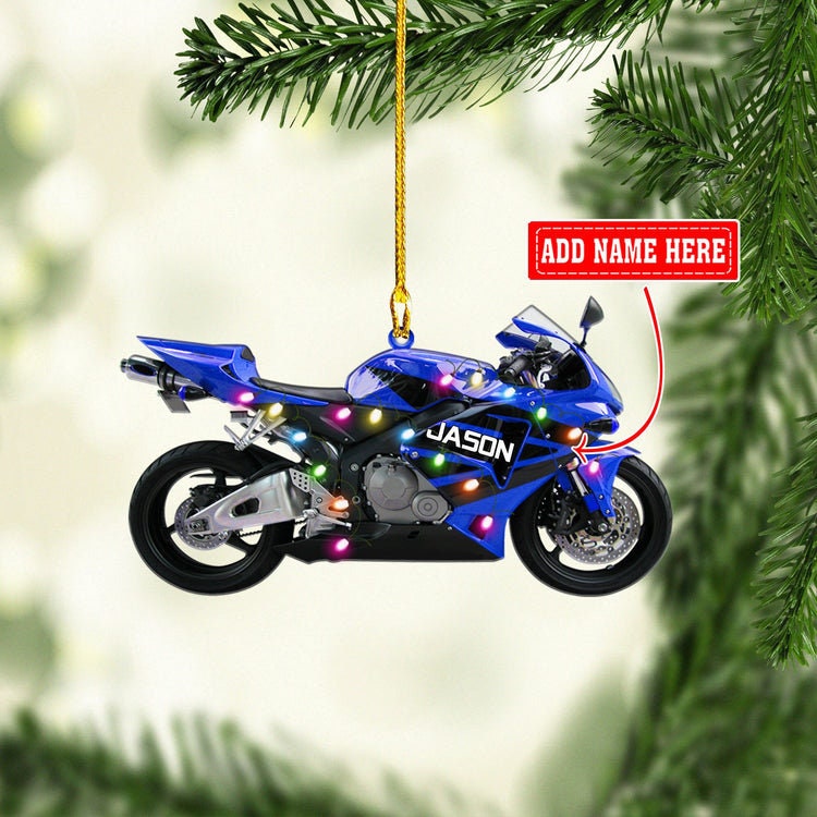 Personalized Motocross Christmas Ornament, Custom Name Motocross Ornament, Gift For Bikers, Flat Ornament for Motorcycle Lover ORH1710N