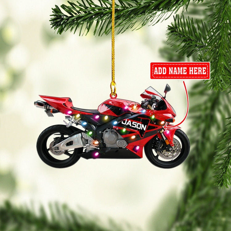 Personalized Motocross Christmas Ornament, Custom Name Motocross Ornament, Gift For Bikers, Flat Ornament for Motorcycle Lover ORH1710N