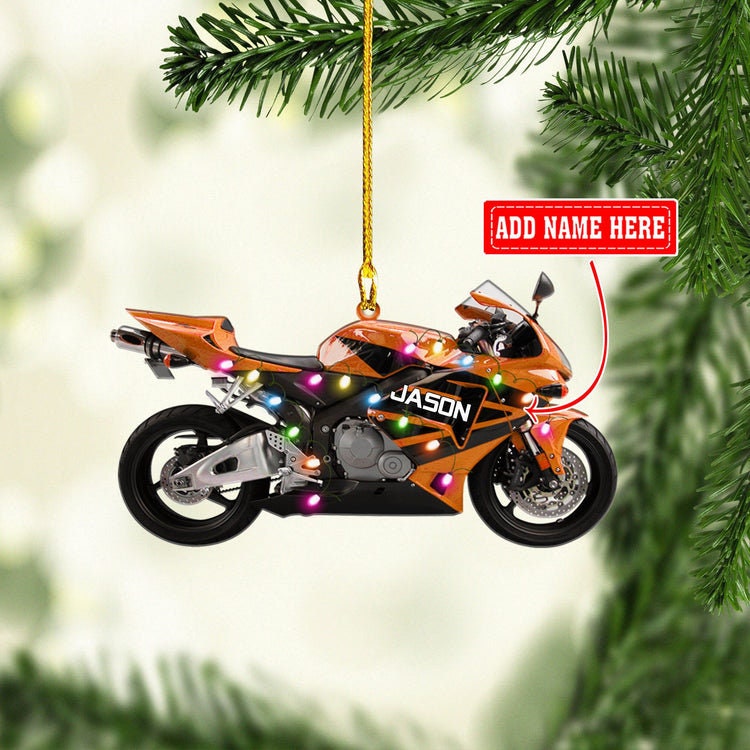 Personalized Motocross Christmas Ornament, Custom Name Motocross Ornament, Gift For Bikers, Flat Ornament for Motorcycle Lover ORH1710N