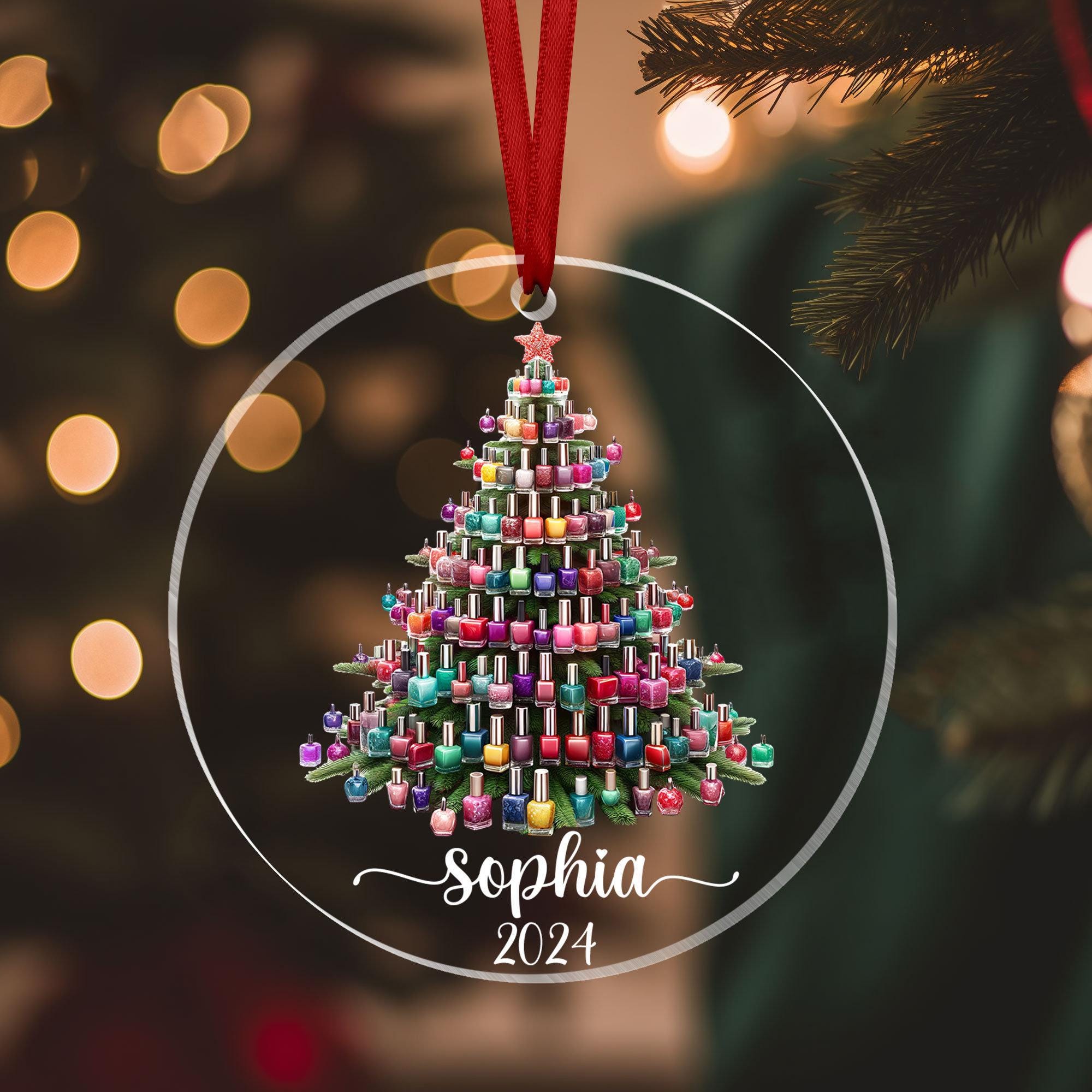 Personalized Nail Artist Acrylic Ornament, Nail Tech gift Christmas Ornament, Nail Salon Decor, Christmas Gift for Nail Artist, Nail Polish ORH1710N