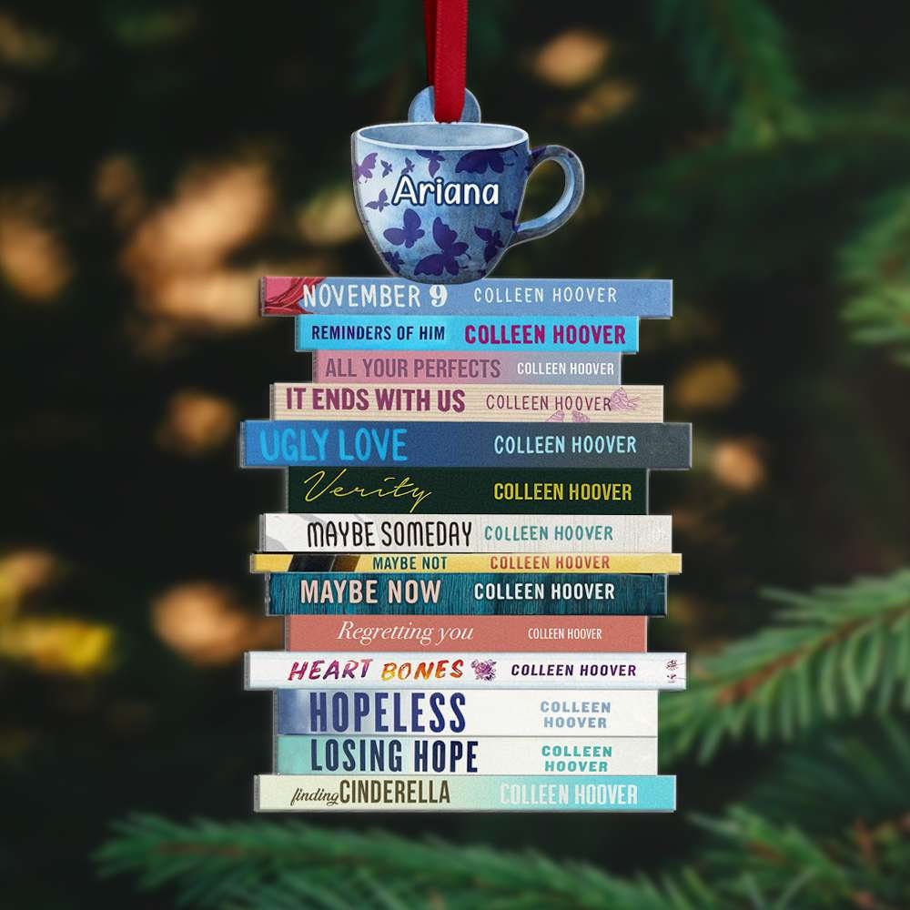 Personalized Name Colleen Hoover Collection Book Ornament, Book Lover Christmas Ornament, Bookstack Acrylic Ornament, Bookaholic Ornament ORH1710N