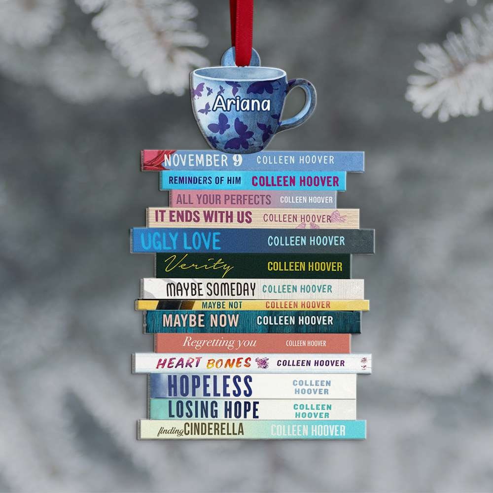 Personalized Name Colleen Hoover Collection Book Ornament, Book Lover Christmas Ornament, Bookstack Acrylic Ornament, Bookaholic Ornament ORH1710N