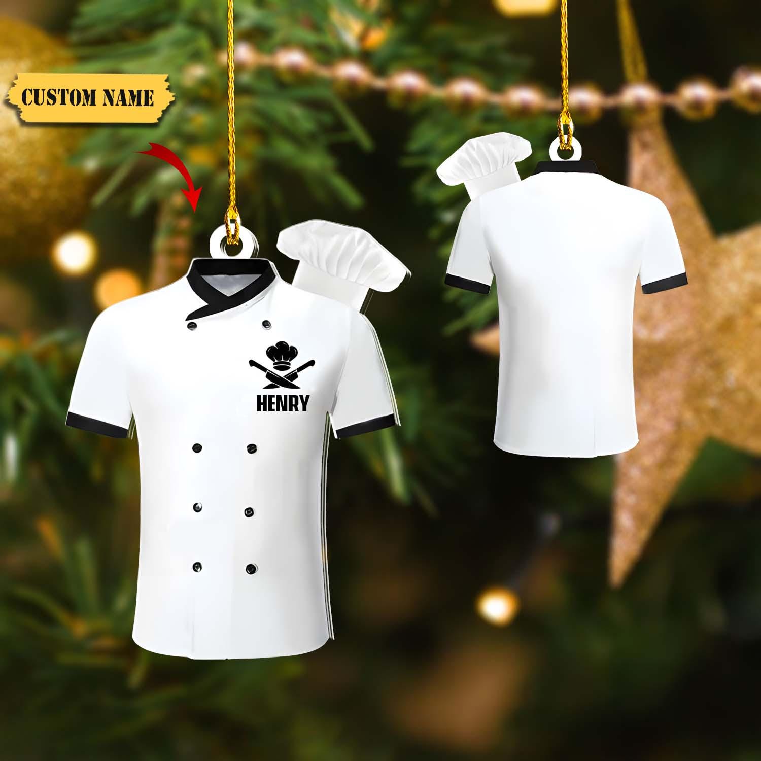 Personalized name Master chef ornament, Christmas gift for Master chef custom shaped acrylic, Gift For Chef, Custom Chef Outfit Ornament HAOR0711
