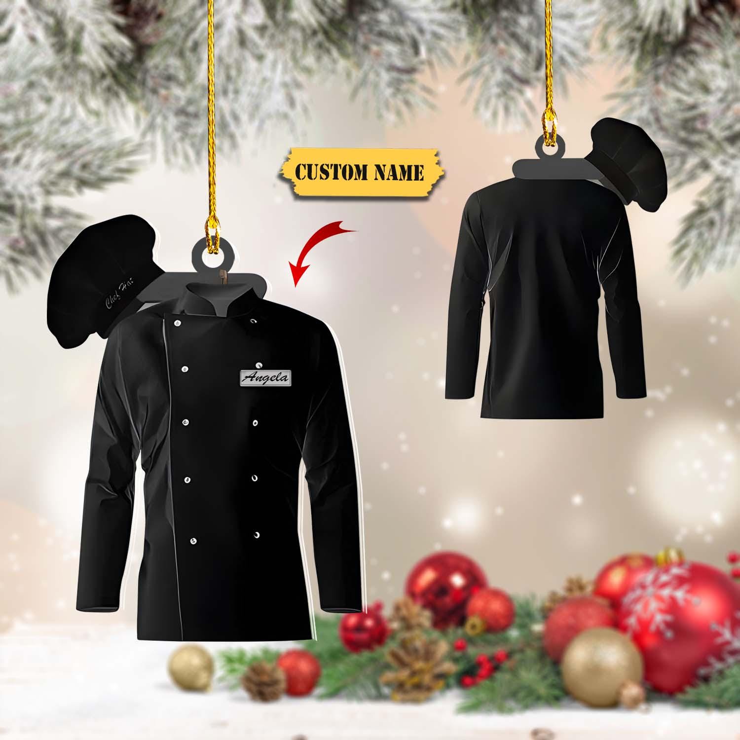 Personalized name Master chef ornament, Christmas gift for Master chef custom shaped acrylic, Gift For Chef, Custom Chef Outfit Ornament HAOR0711