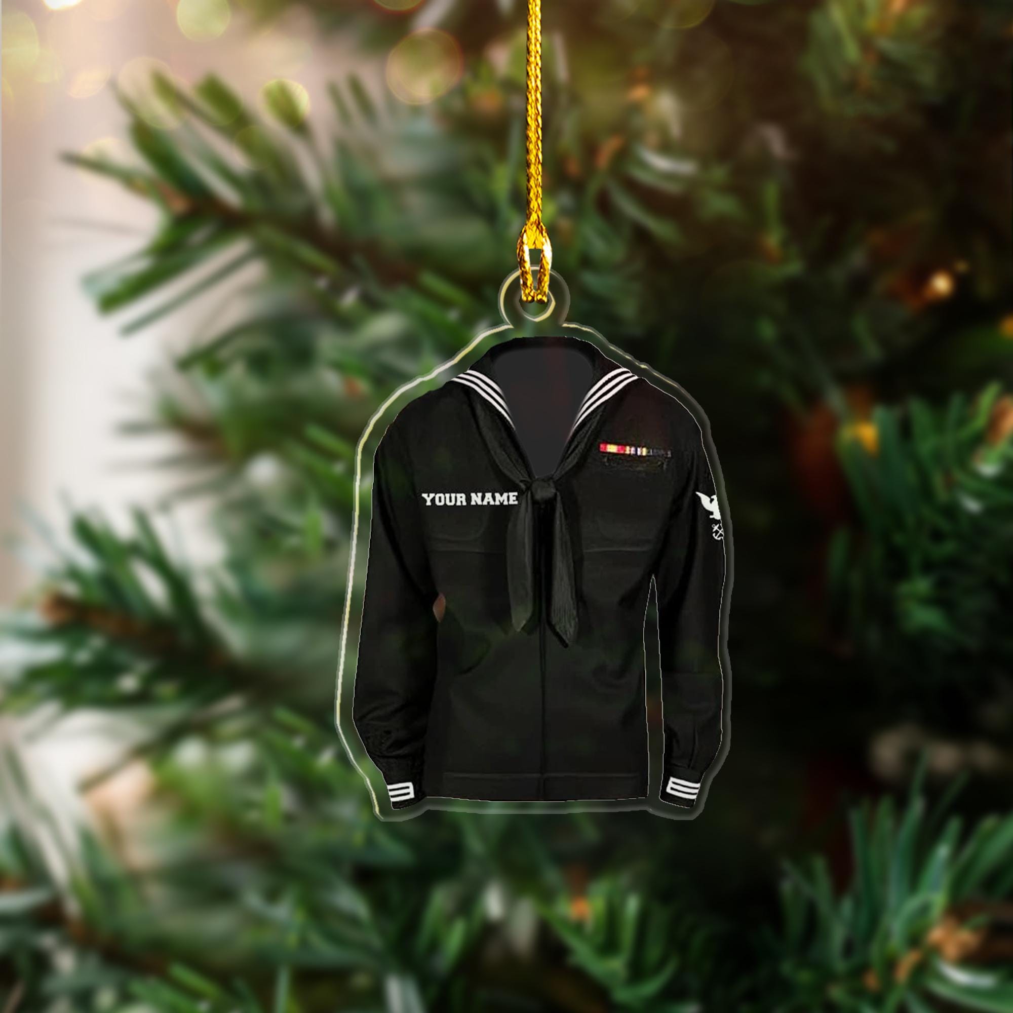 Personalized Name Sailor Uniform 2D Flat Ornament, Custom Sailor Uniform Ornament, Sailor Ornament, Sailor Xmas Gift Sailor Family Ornament ORNO5