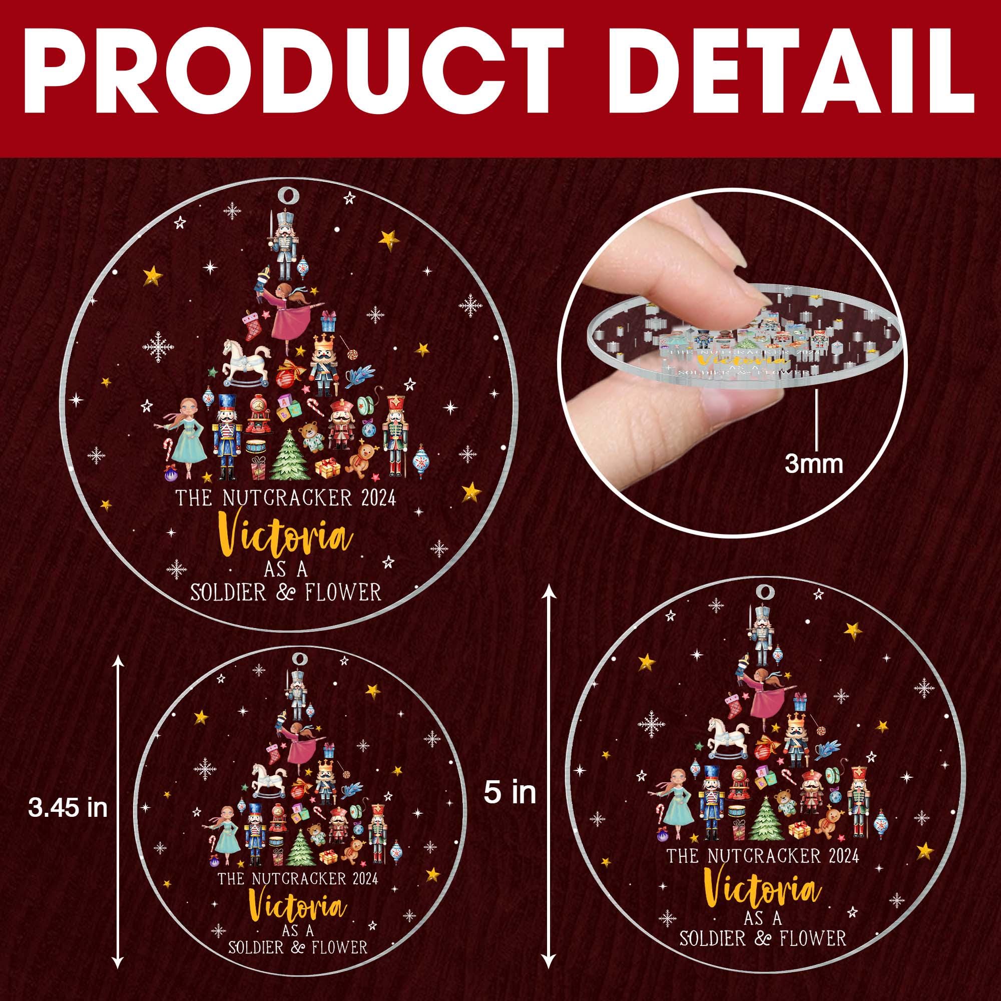 Personalized Nutcracker Ornament, Nutcracker Christmas Ornament, Nutcracker Ballet Ornament, Cute Girl Ornament,Kids Ornament,Christmas Gift ORH1710T