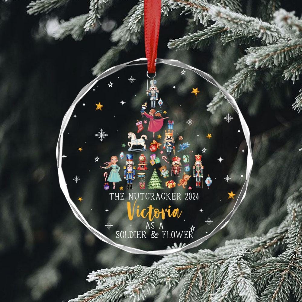 Personalized Nutcracker Ornament, Nutcracker Christmas Ornament, Nutcracker Ballet Ornament, Cute Girl Ornament,Kids Ornament,Christmas Gift ORH1710T