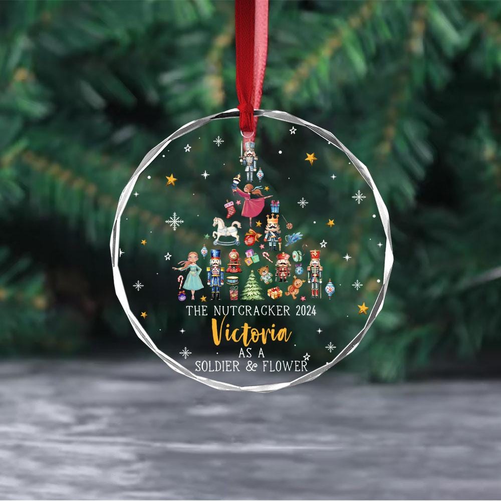 Personalized Nutcracker Ornament, Nutcracker Christmas Ornament, Nutcracker Ballet Ornament, Cute Girl Ornament,Kids Ornament,Christmas Gift ORH1710T
