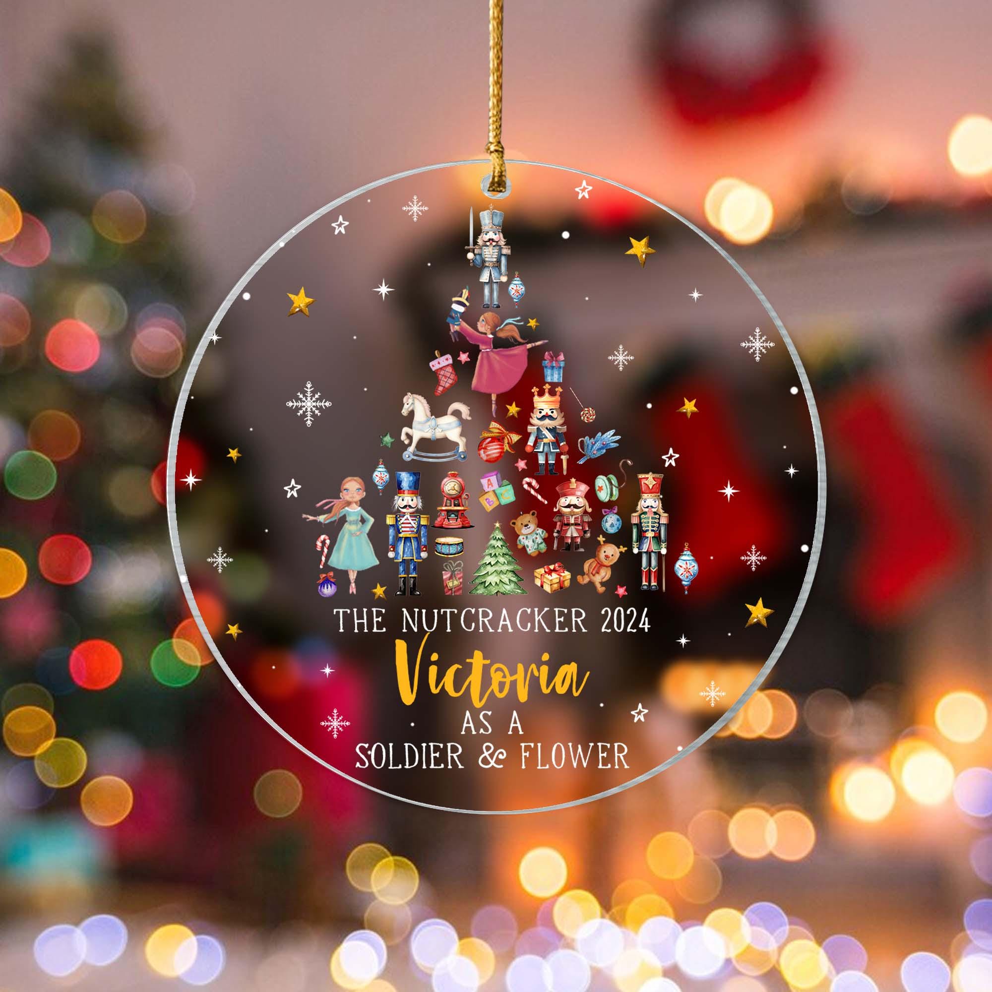 Personalized Nutcracker Ornament, Nutcracker Christmas Ornament, Nutcracker Ballet Ornament, Cute Girl Ornament,Kids Ornament,Christmas Gift ORH1710T