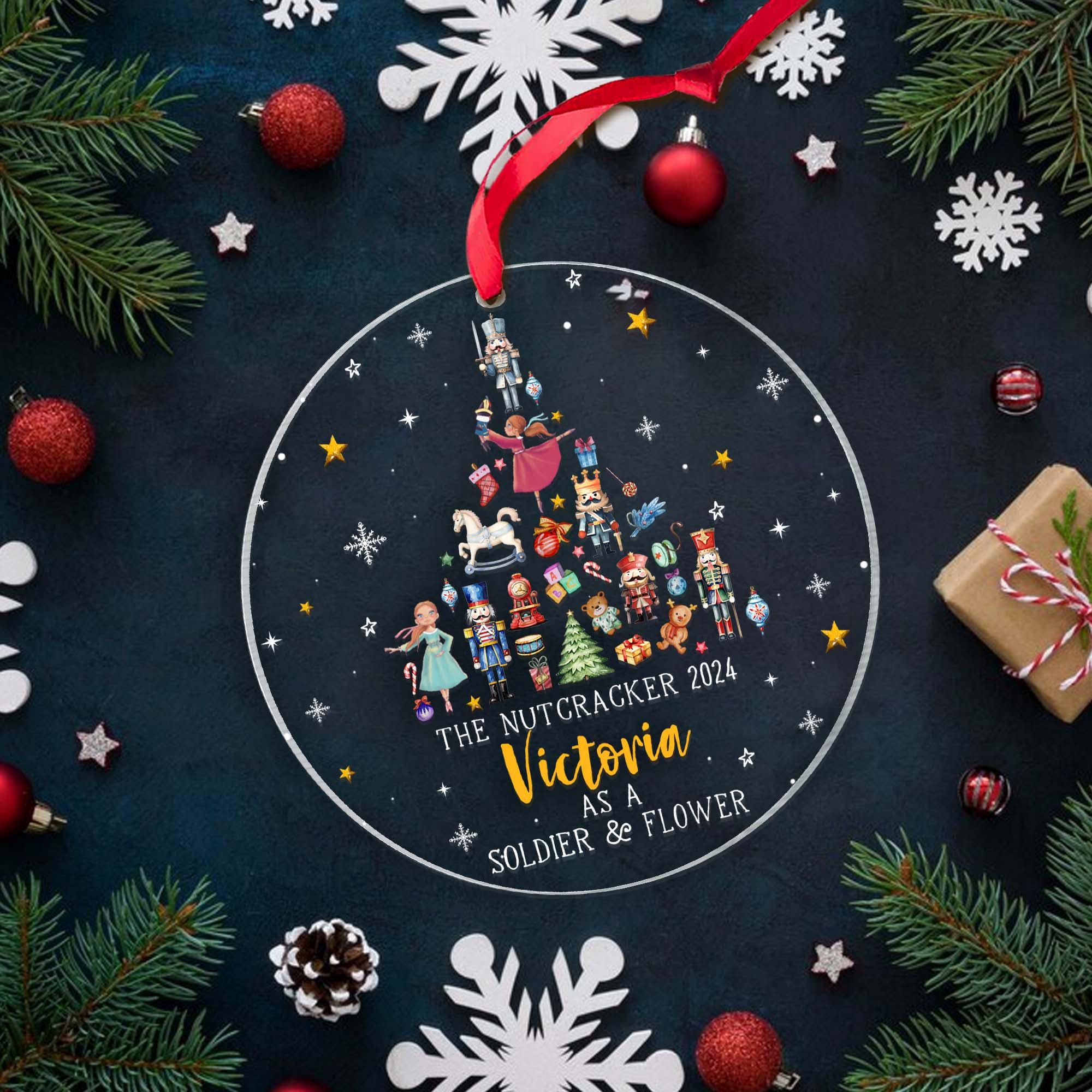 Personalized Nutcracker Ornament, Nutcracker Christmas Ornament, Nutcracker Ballet Ornament, Cute Girl Ornament,Kids Ornament,Christmas Gift ORH1710T