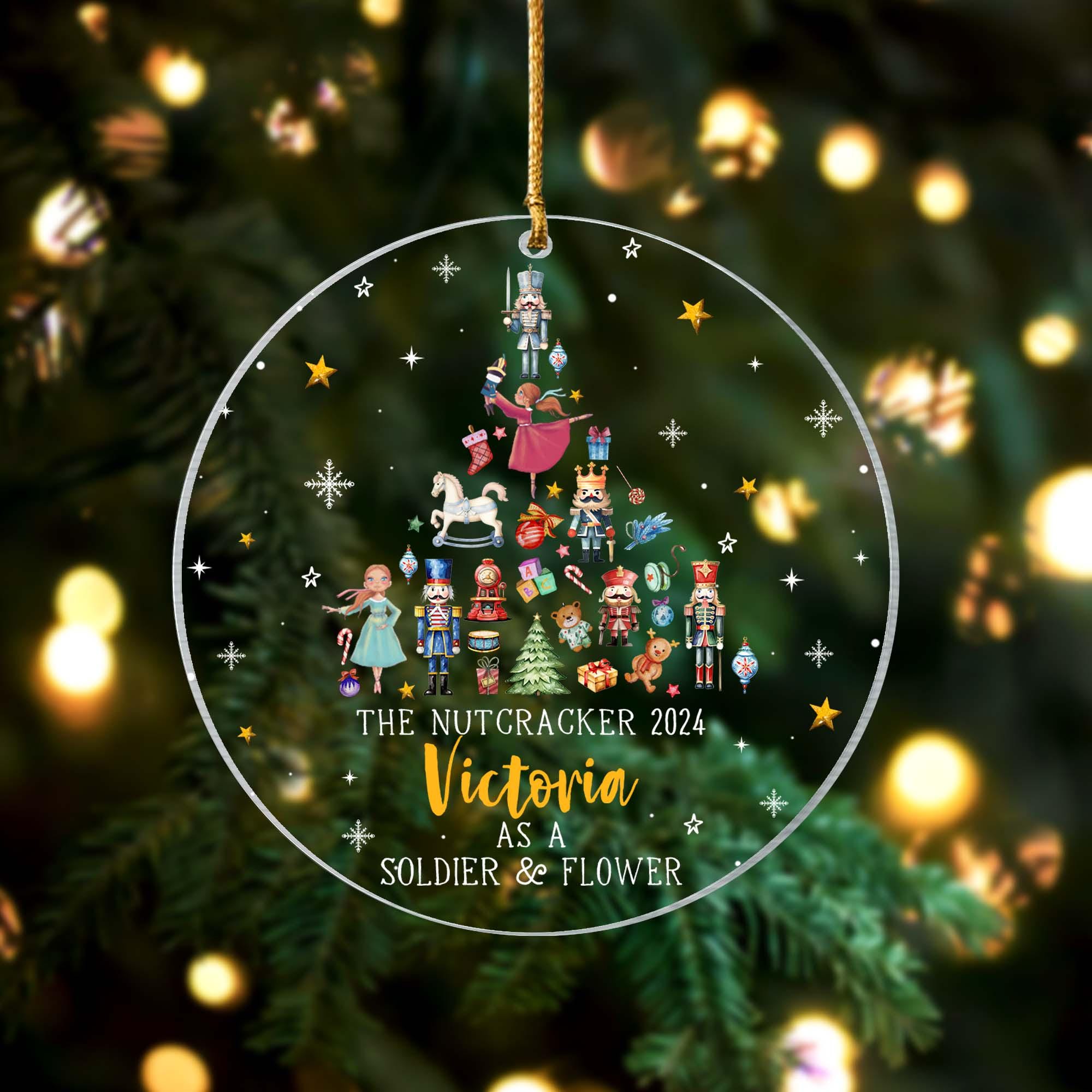 Personalized Nutcracker Ornament, Nutcracker Christmas Ornament, Nutcracker Ballet Ornament, Cute Girl Ornament,Kids Ornament,Christmas Gift ORH1710T