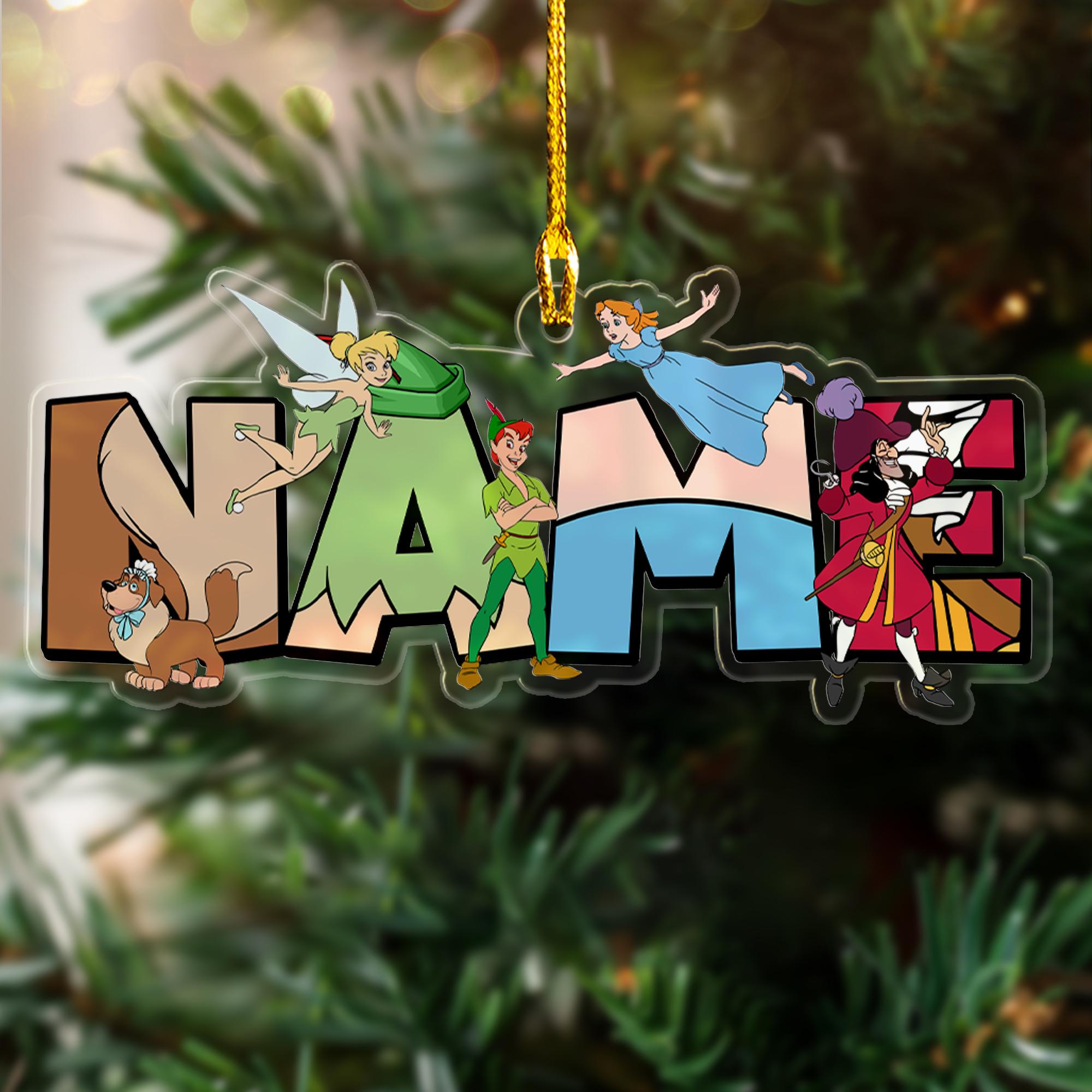 Personalized Peter Pan Christmas Ornament, Tinker Bell Customized 2024 Christmas Tree Decor, Peter Pan Fairy Hero Xmas Gift For Kid HOCT21