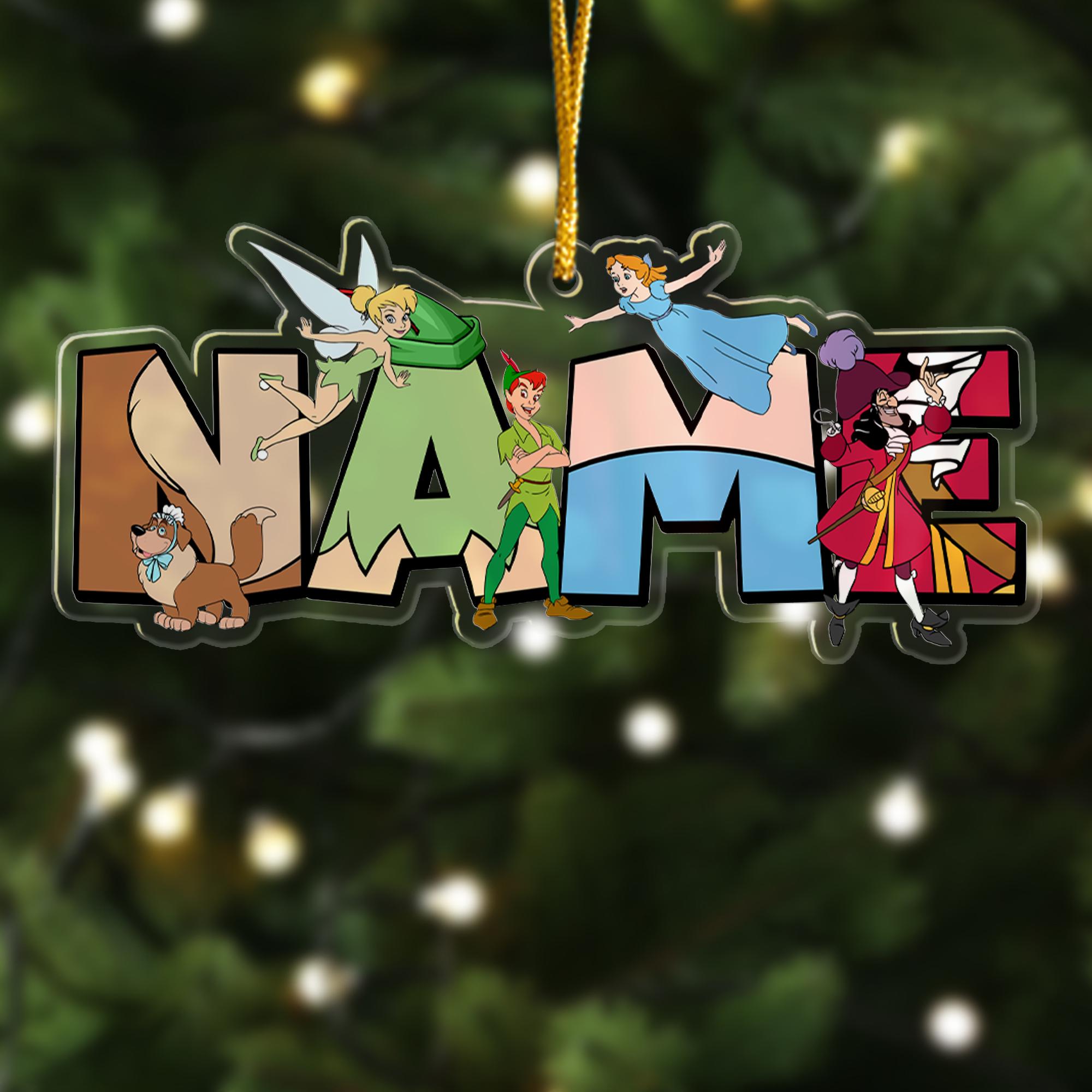 Personalized Peter Pan Christmas Ornament, Tinker Bell Customized 2024 Christmas Tree Decor, Peter Pan Fairy Hero Xmas Gift For Kid HOCT21