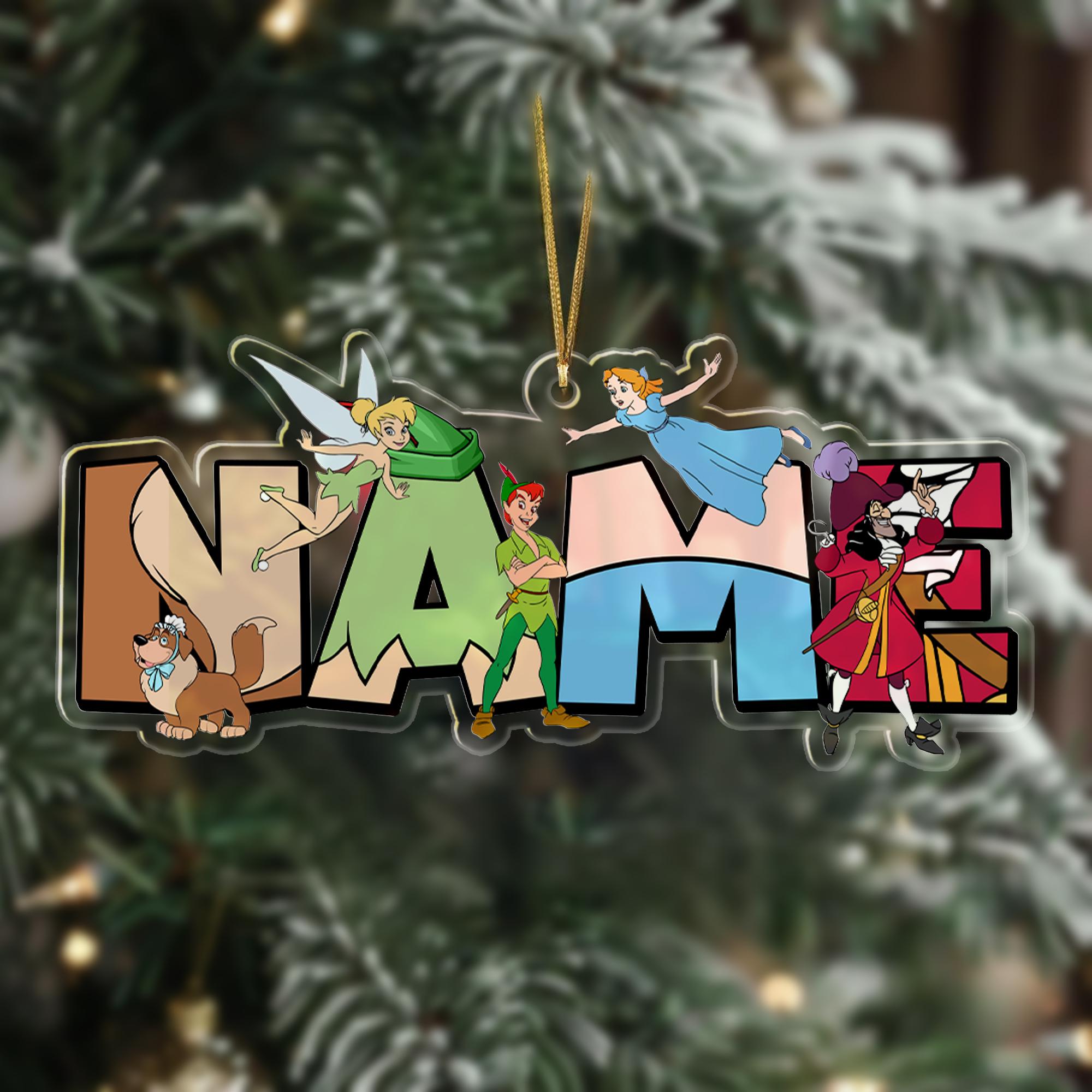 Personalized Peter Pan Christmas Ornament, Tinker Bell Customized 2024 Christmas Tree Decor, Peter Pan Fairy Hero Xmas Gift For Kid HOCT21