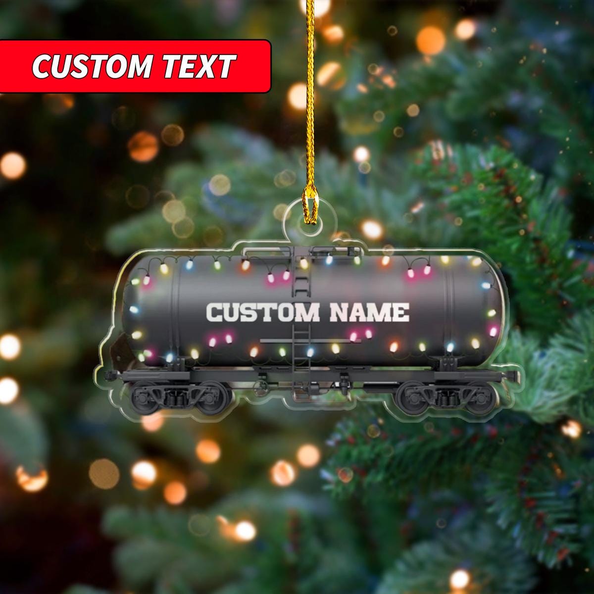 Personalized Petrol Stations Gas Pump Christmas Ornament, Custom Name Petrol Stations Gas Ornament, Railroader Ornament, Locomotive Xmas ORNO5