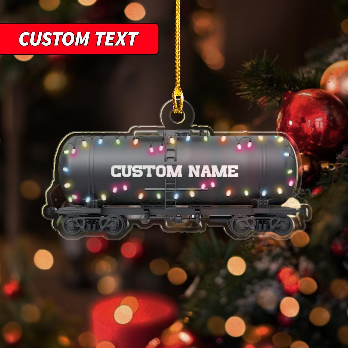 Personalized Petrol Stations Gas Pump Christmas Ornament, Custom Name Petrol Stations Gas Ornament, Railroader Ornament, Locomotive Xmas ORNO5