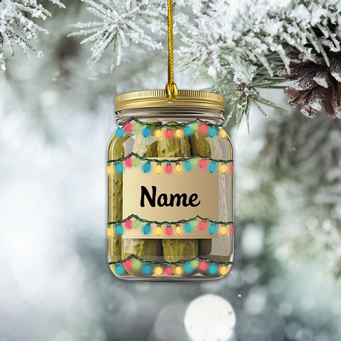 Personalized Pickle Jar Ornament, Pickle Jar Christmas Ornament, Pickle Lovers Ornament, Kitchen Holiday Ornament, Chef Gift HAOR0611