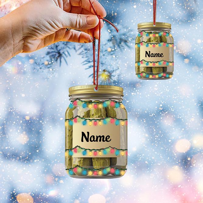 Personalized Pickle Jar Ornament, Pickle Jar Christmas Ornament, Pickle Lovers Ornament, Kitchen Holiday Ornament, Chef Gift HAOR0611