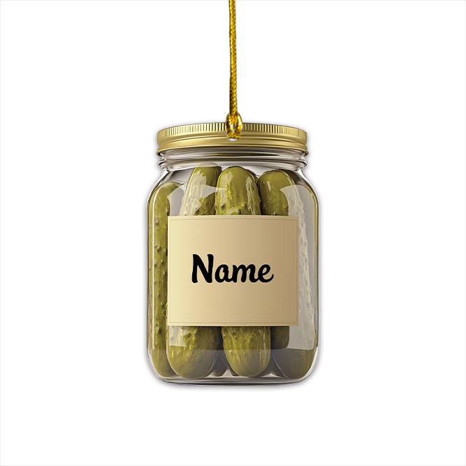 Personalized Pickle Jar Ornament, Pickle Jar Christmas Ornament, Pickle Lovers Ornament, Kitchen Holiday Ornament, Chef Gift HAOR0611