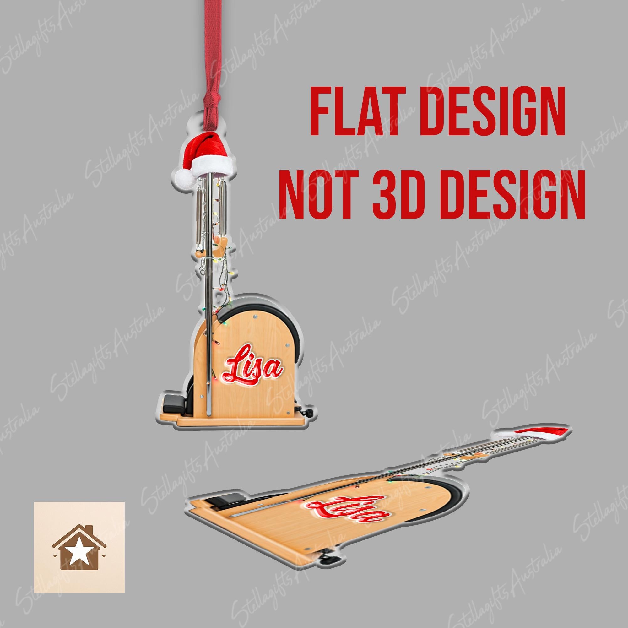 Personalized Pilates equipment Ornament, Pilates Gifts, 2D FLAT ornament, gift for her, Christmas pilates ornament, funny idea gift HOCT21
