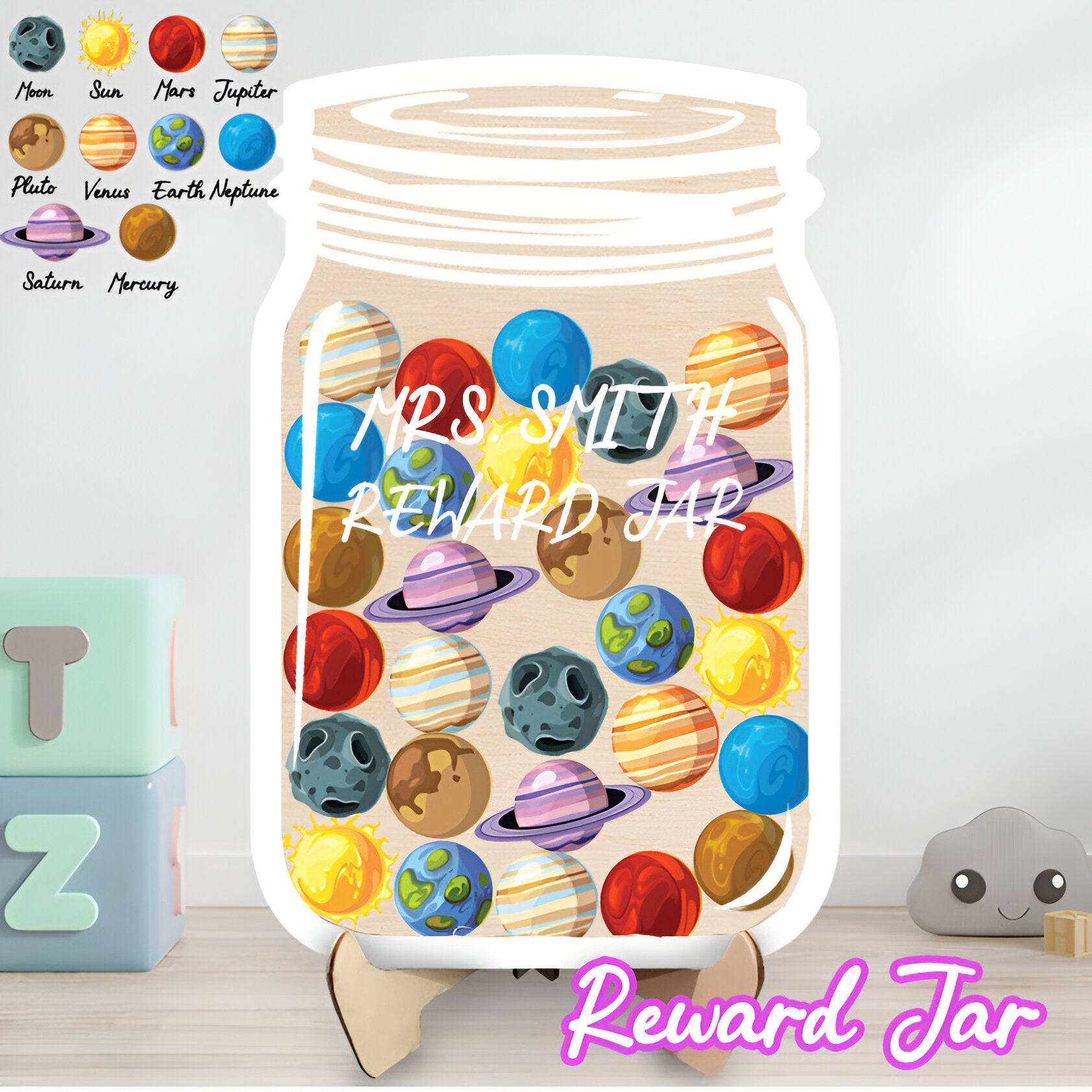 Personalized Planets In The Solar System Reward Jar REJAR