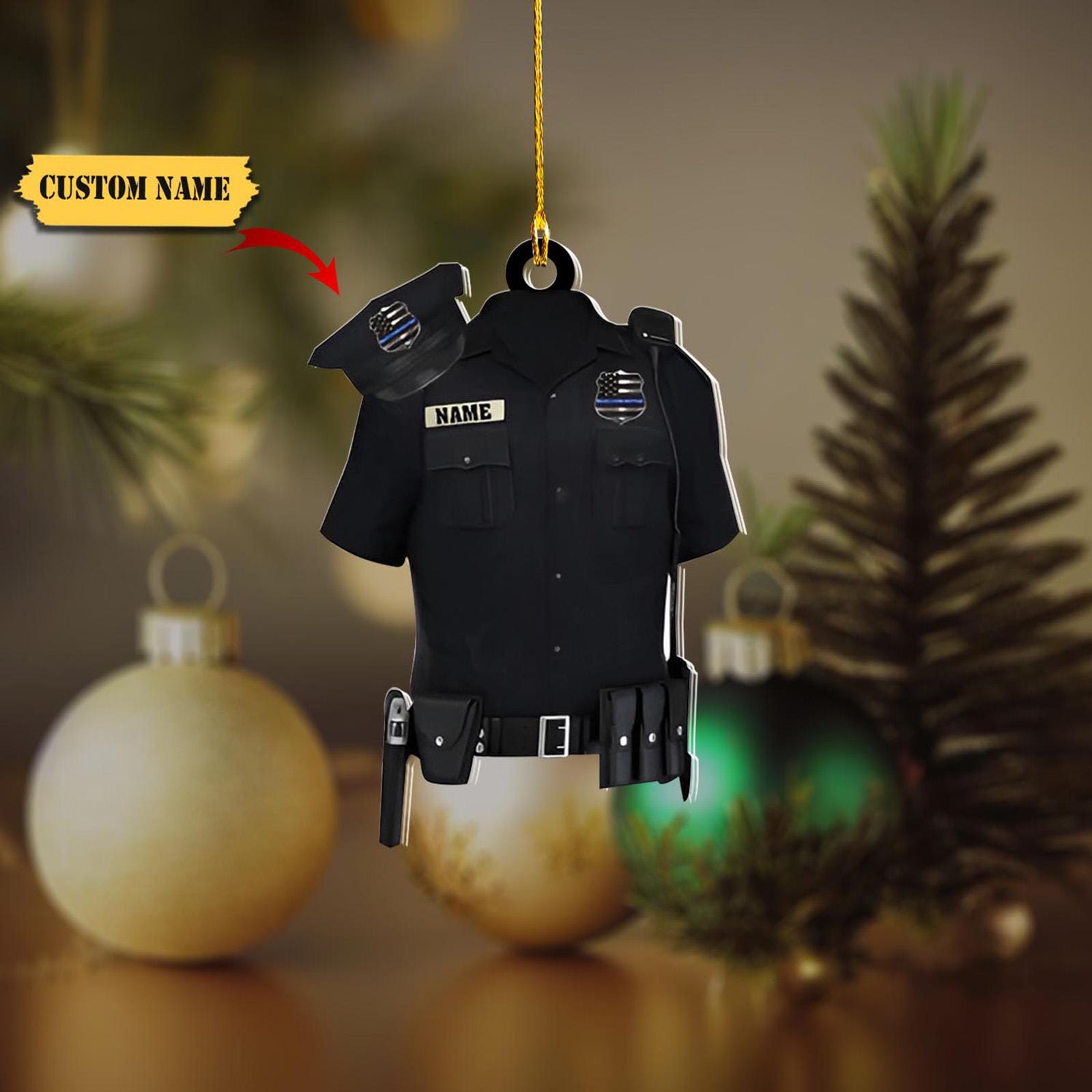 Personalized Police Armor Custom Name Number Custom Shaped Ornament 2D - Police Christmas Day - Gift For BoyFriend - Xmas 2024 HAOR0711