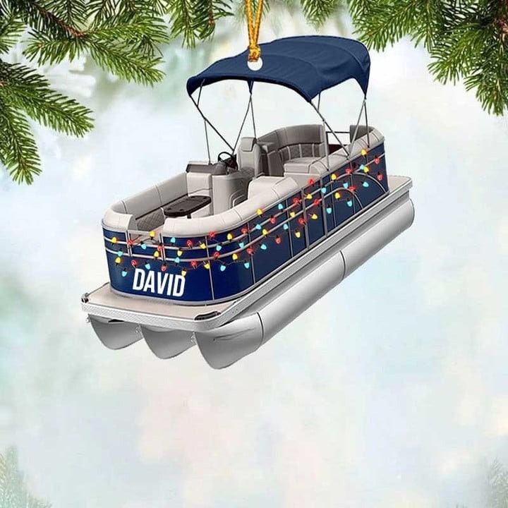 Personalized Pontoon Boat Christmas Ornament, Custom Pontoon Acrylic Ornament, Boat Ornament, Pontoon Boat Ornament, Christmas Tree Decor ORH1710N