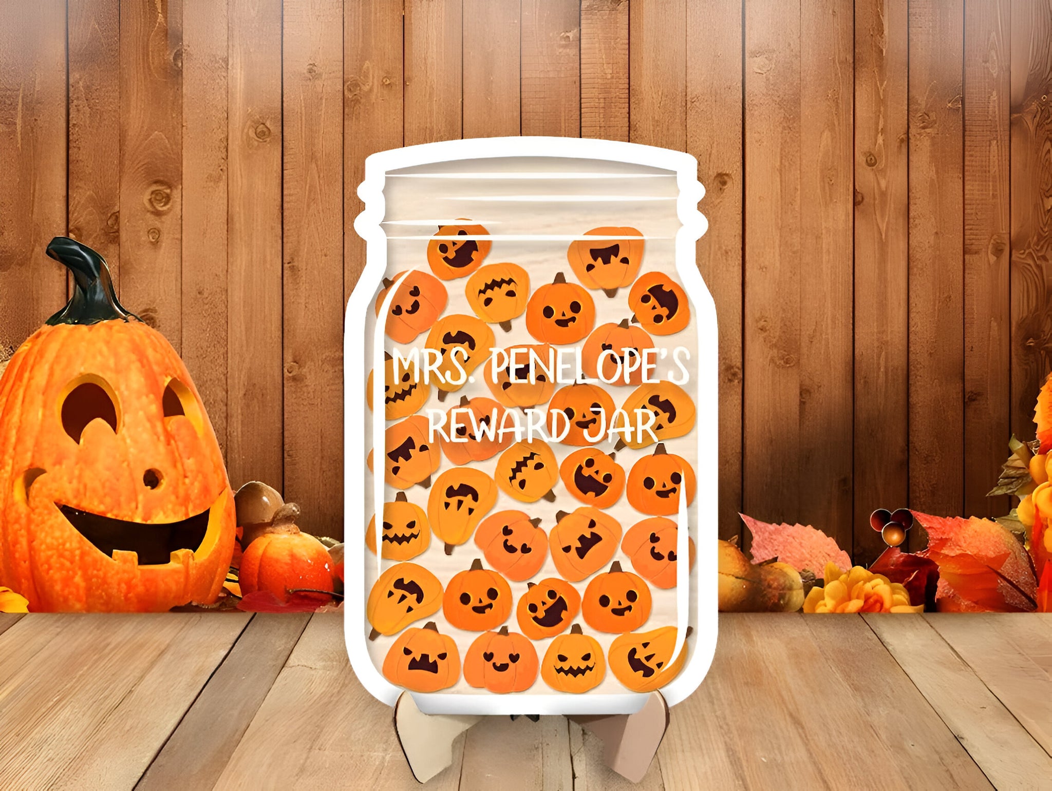 Personalized Pumpkin Halloween Reward Jar REJAR