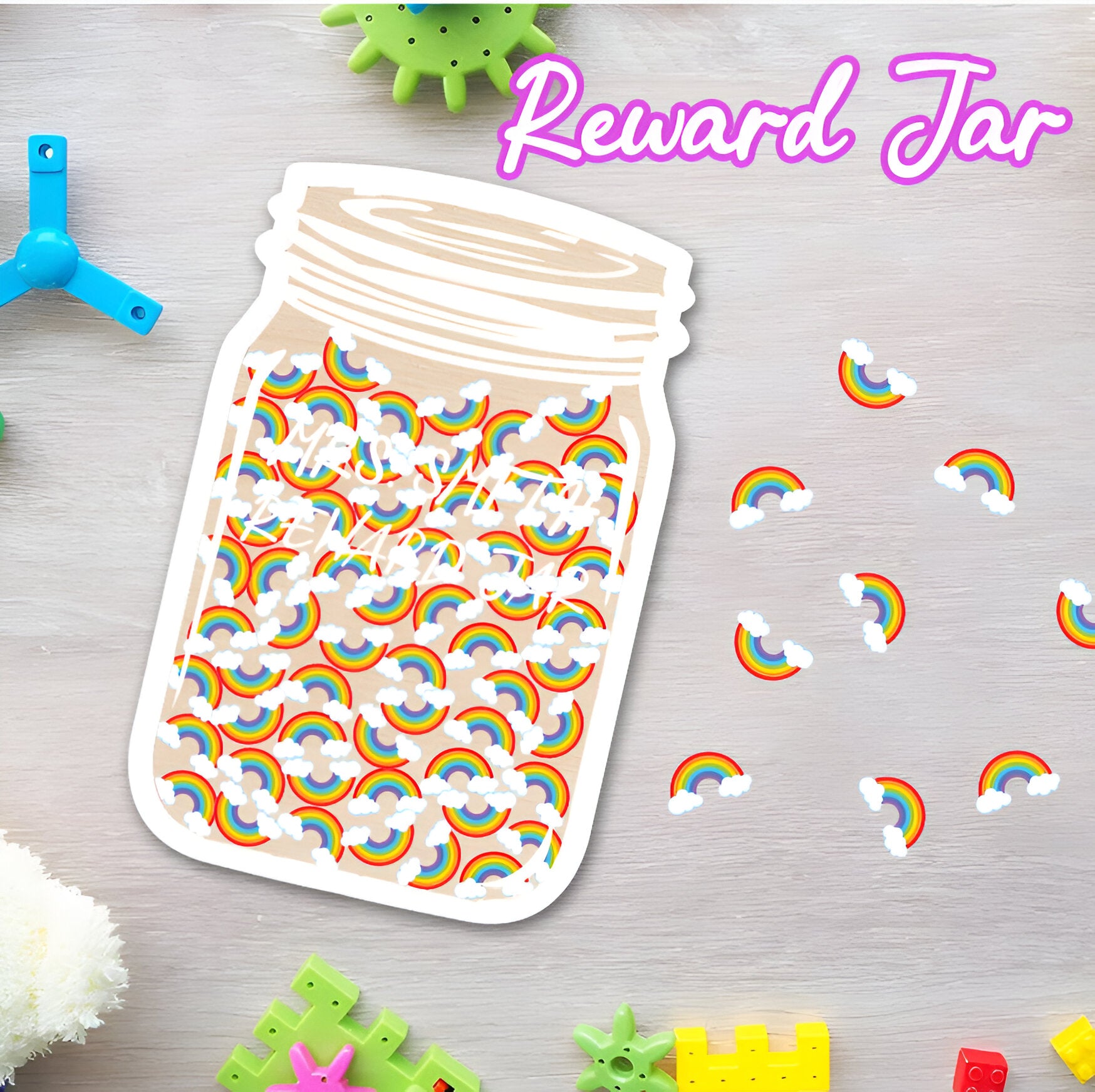 Personalized Rainbow Reward Jar REJAR