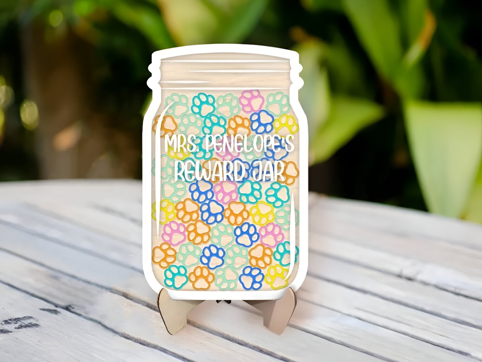 Personalized Reward Jar For Classroom With Dog Paw Acrylic Charms, Teacher Jar Gift, Dog Paw Reward Jar Gifts, Custom Teacher Sign Gift rejar rejar1