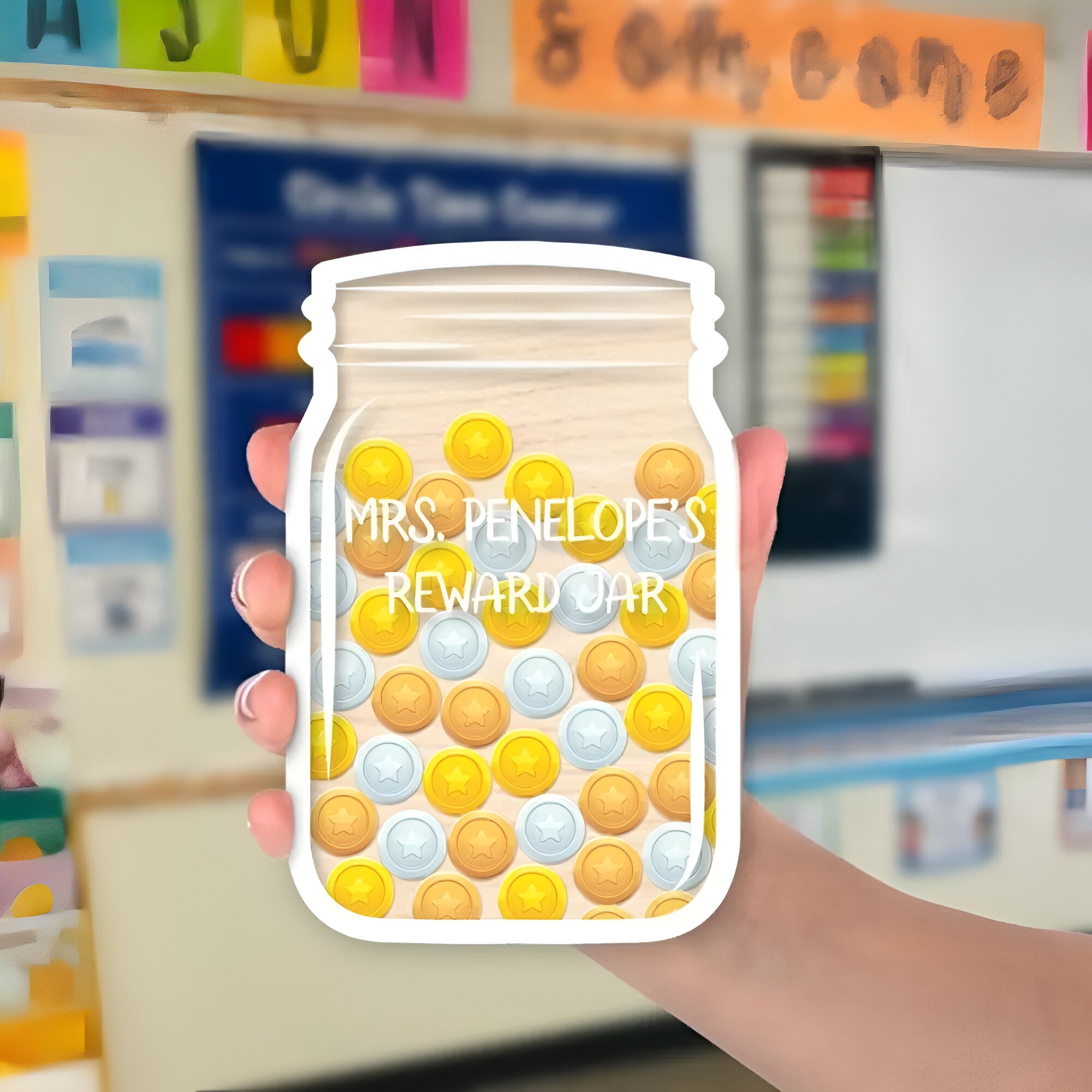 Personalized Reward Jar For Classroom,custom Reward Jar Magnetic,teacher Coin Jar Gift,gifts For Teacher,coin Charms Reward Jar,teacher Gift rejar rejar1