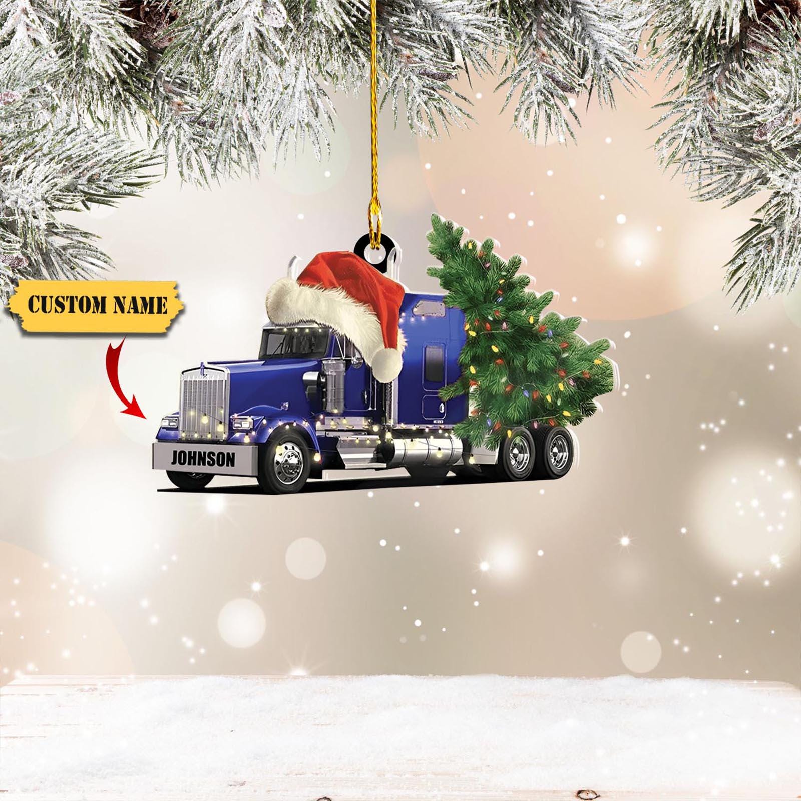 Personalized Semi Truck Christmas Ornament 2D, Christmas gift for truck driver 2024, Gifts For Christmas, Gifts For Colleagues HAOR0711