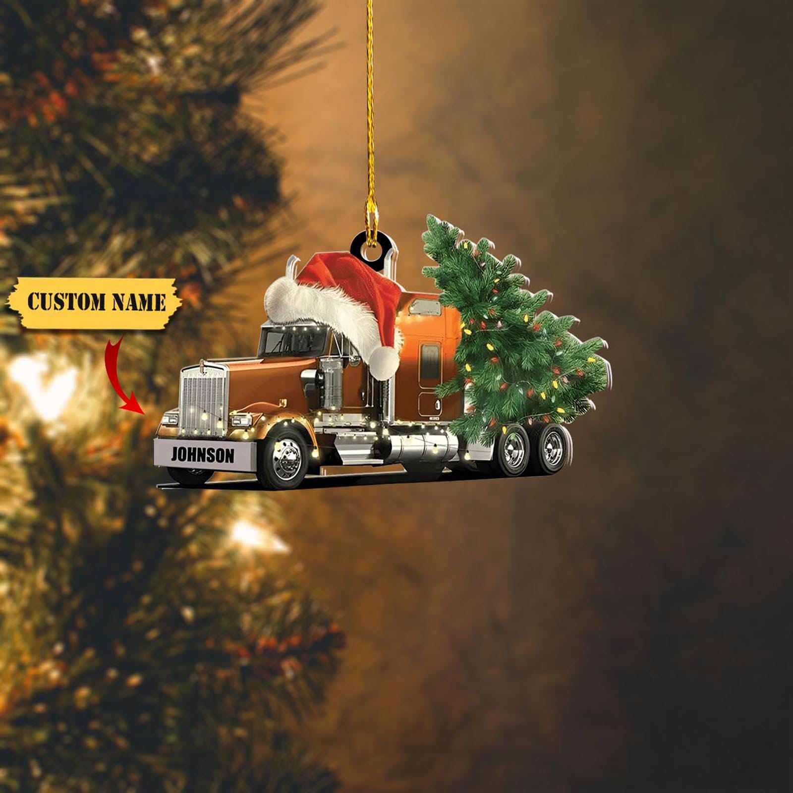 Personalized Semi Truck Christmas Ornament 2D, Christmas gift for truck driver 2024, Gifts For Christmas, Gifts For Colleagues HAOR0711
