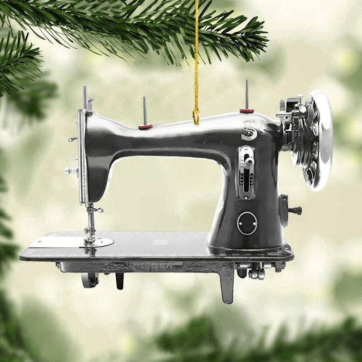 Personalized Sewing Machine Christmas Ornament, Custom Name Acrylic Flat Ornament, Christmas Sewing Lover Gift, Seamstress Ornament Gift ORH1710N