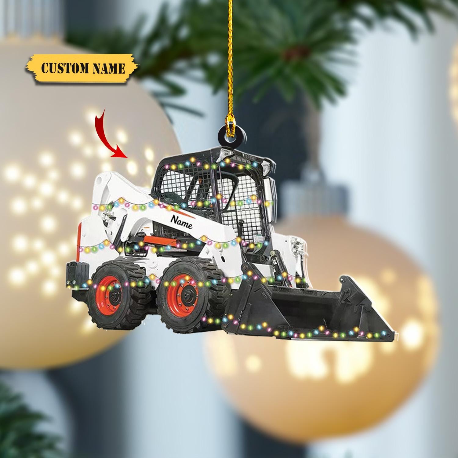 Personalized Skid Steer Loader Ornament, excavator Christmas Ornament, Truck Car Christmas Ornament, Gift For Kids HAOR0711