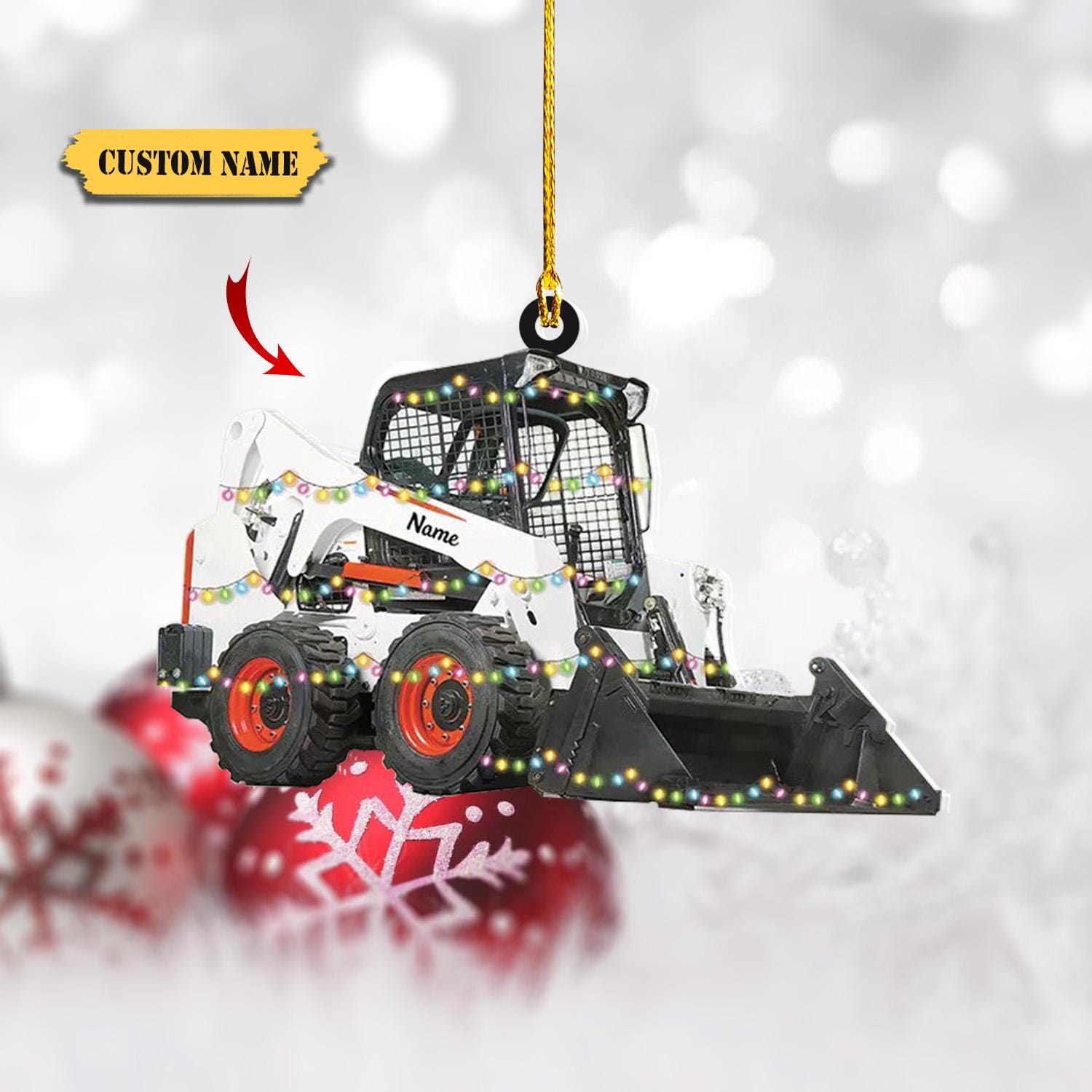 Personalized Skid Steer Loader Ornament, excavator Christmas Ornament, Truck Car Christmas Ornament, Gift For Kids HAOR0711
