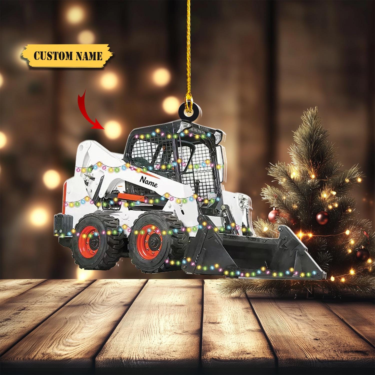 Personalized Skid Steer Loader Ornament, excavator Christmas Ornament, Truck Car Christmas Ornament, Gift For Kids HAOR0711