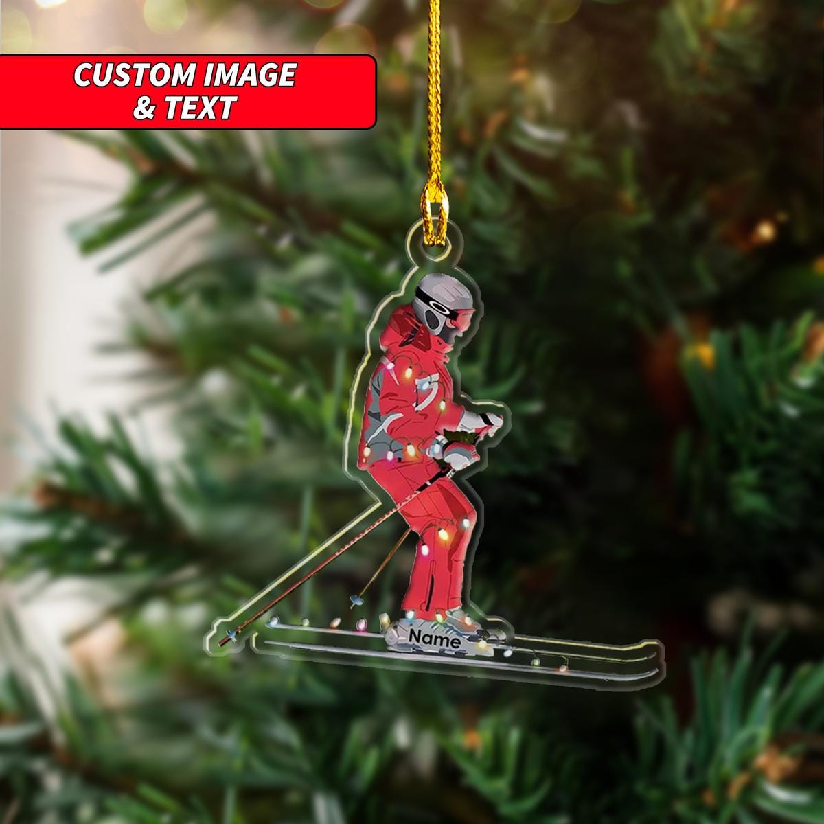 Personalized Snowboarding Christmas Ornament, Snowboarding Christmas Ornament, Custom Name Acrylic Ornament, Snowboarding Hobby ORNO5