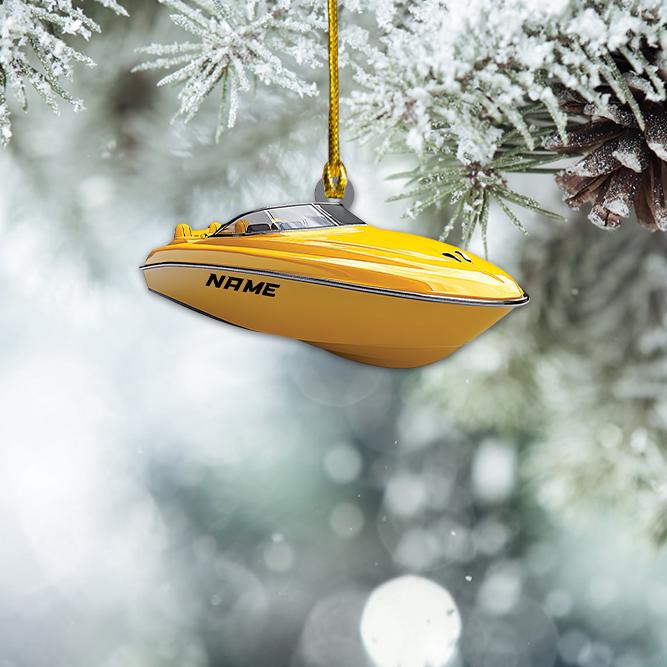 Personalized Speed Boat Christmas Ornament, Speedboat Christmas Ornament, Yacht Ornament Decor, Cruising Travel Ornament Gift HAOR0611