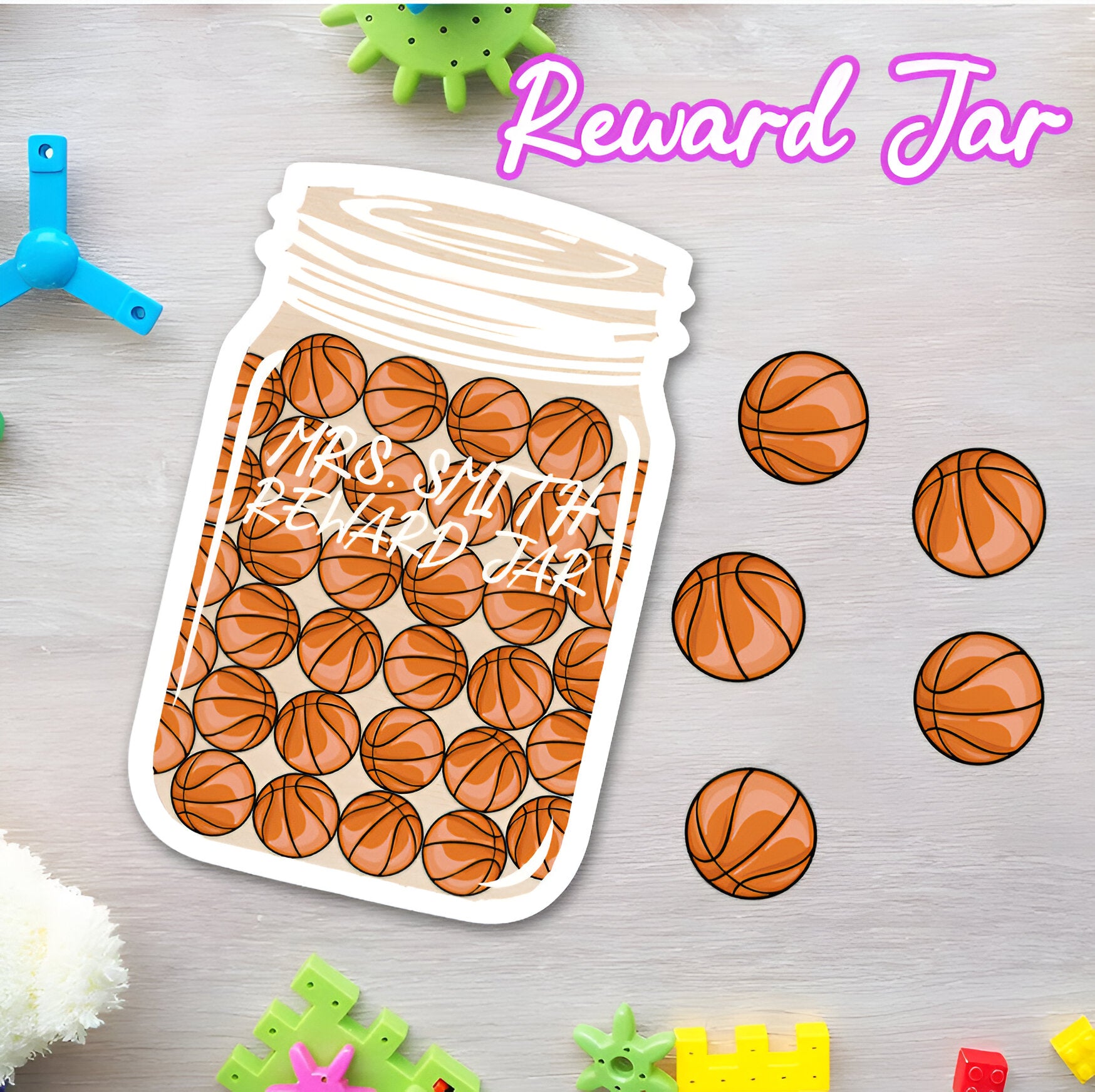 Personalized Sport Baseball Basketball Football Soccer Reward Jar REJAR