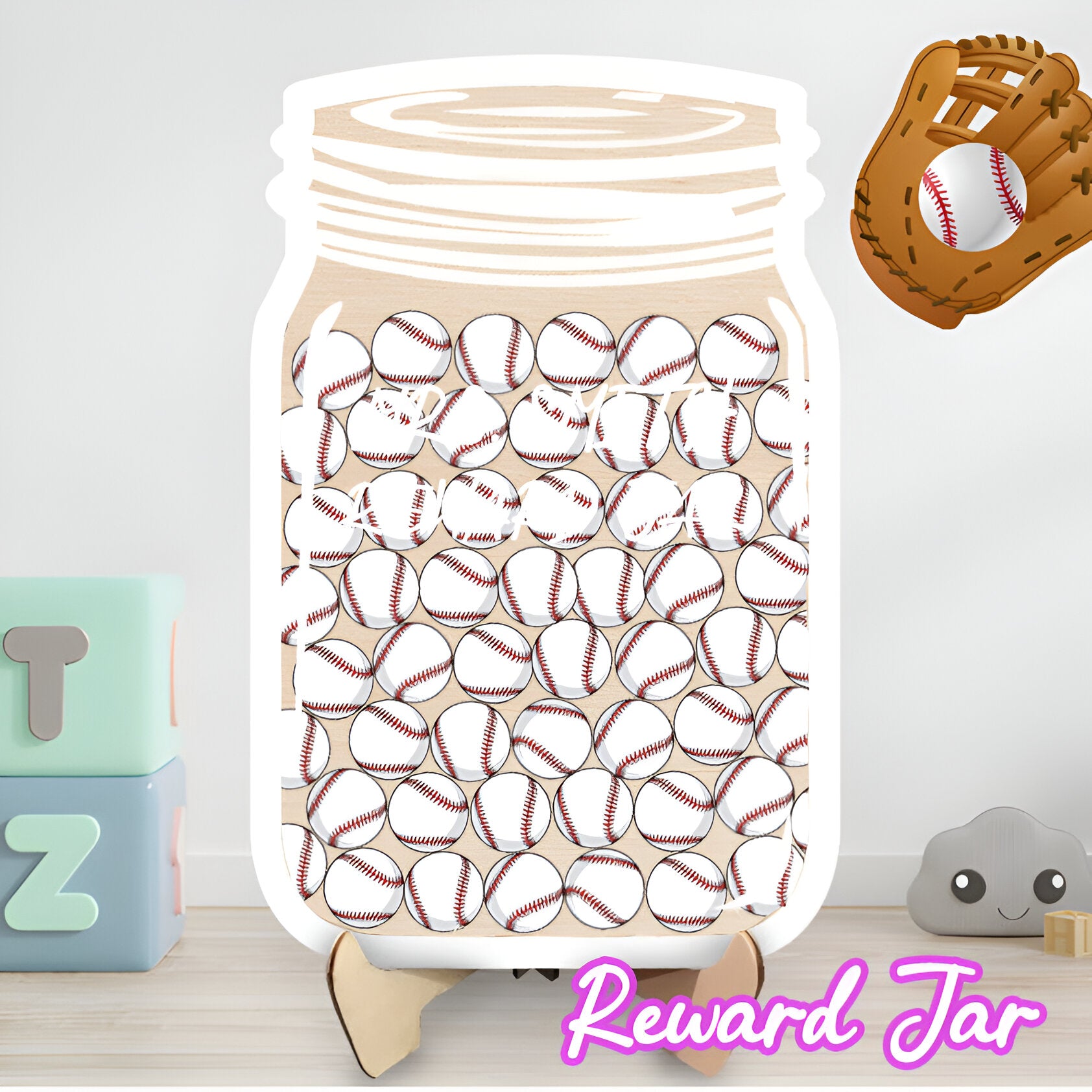 Personalized Sport Baseball Basketball Football Soccer Reward Jar REJAR