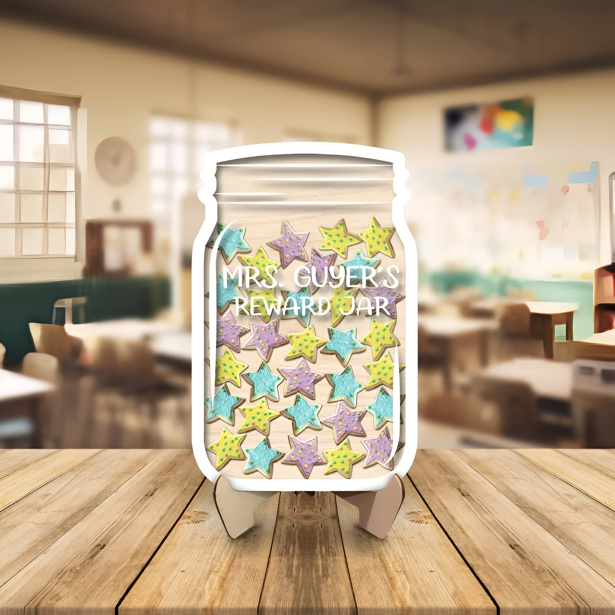 Personalized Stars Magnetic Reward Jar, Bulletin Board Chart Cookies Potty Training Classroom rejar rejar1