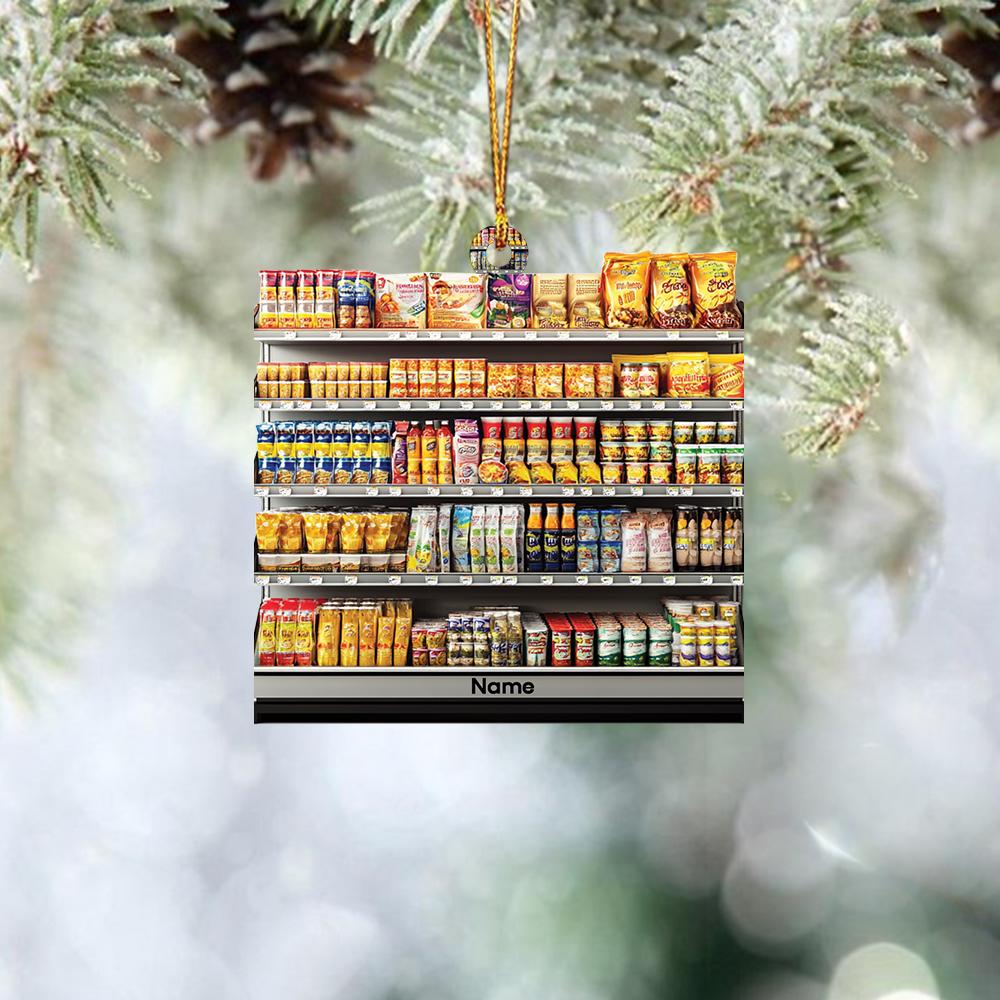 Personalized Supermarket Display Stand Christmas Ornament, Grocery Store Christmas Ornament Decor, Grocery Owner Ornament Gift HAOR0611