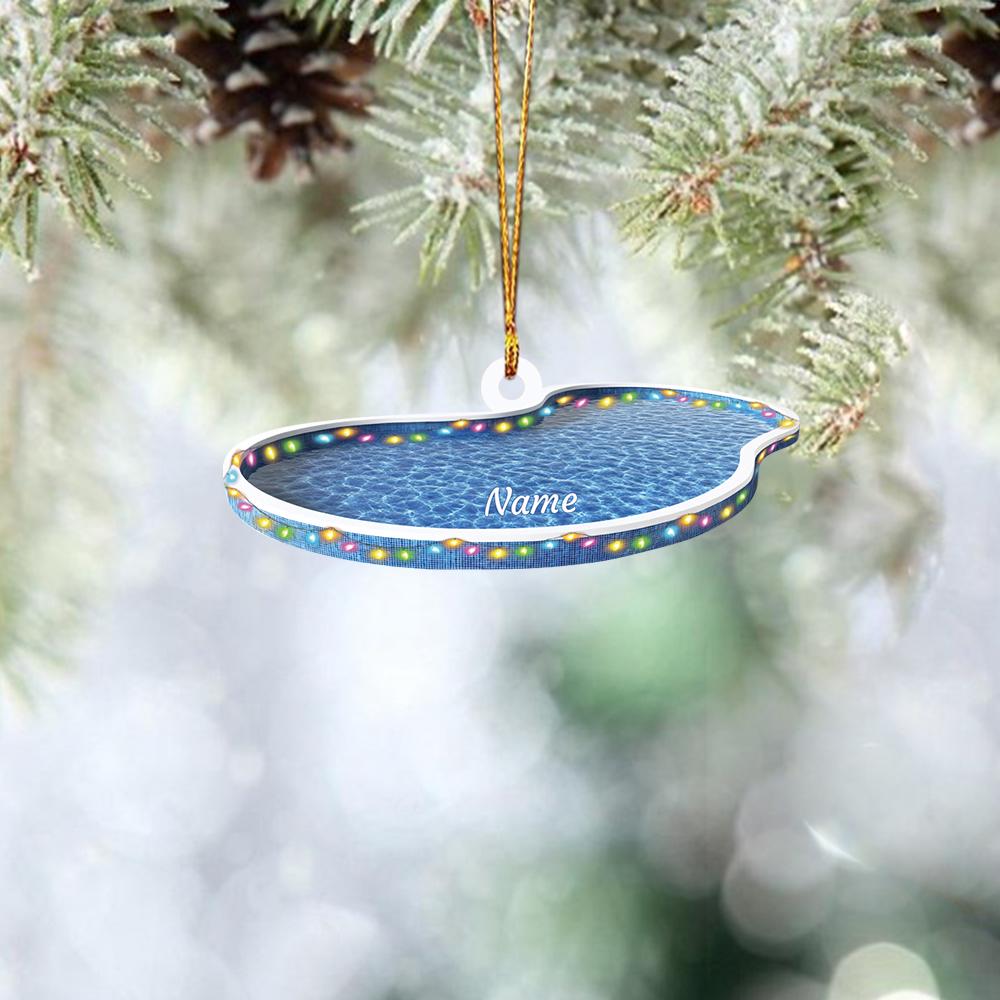 Personalized Swimming Pool Ornament, Swimming Pool Christmas Ornament, Pool Lovers Ornament Gift, Pool Holiday Ornament Decor HAOR0611