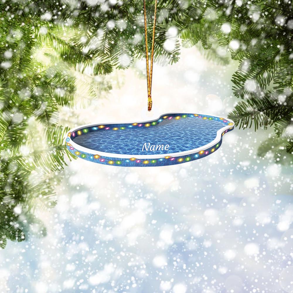 Personalized Swimming Pool Ornament, Swimming Pool Christmas Ornament, Pool Lovers Ornament Gift, Pool Holiday Ornament Decor HAOR0611