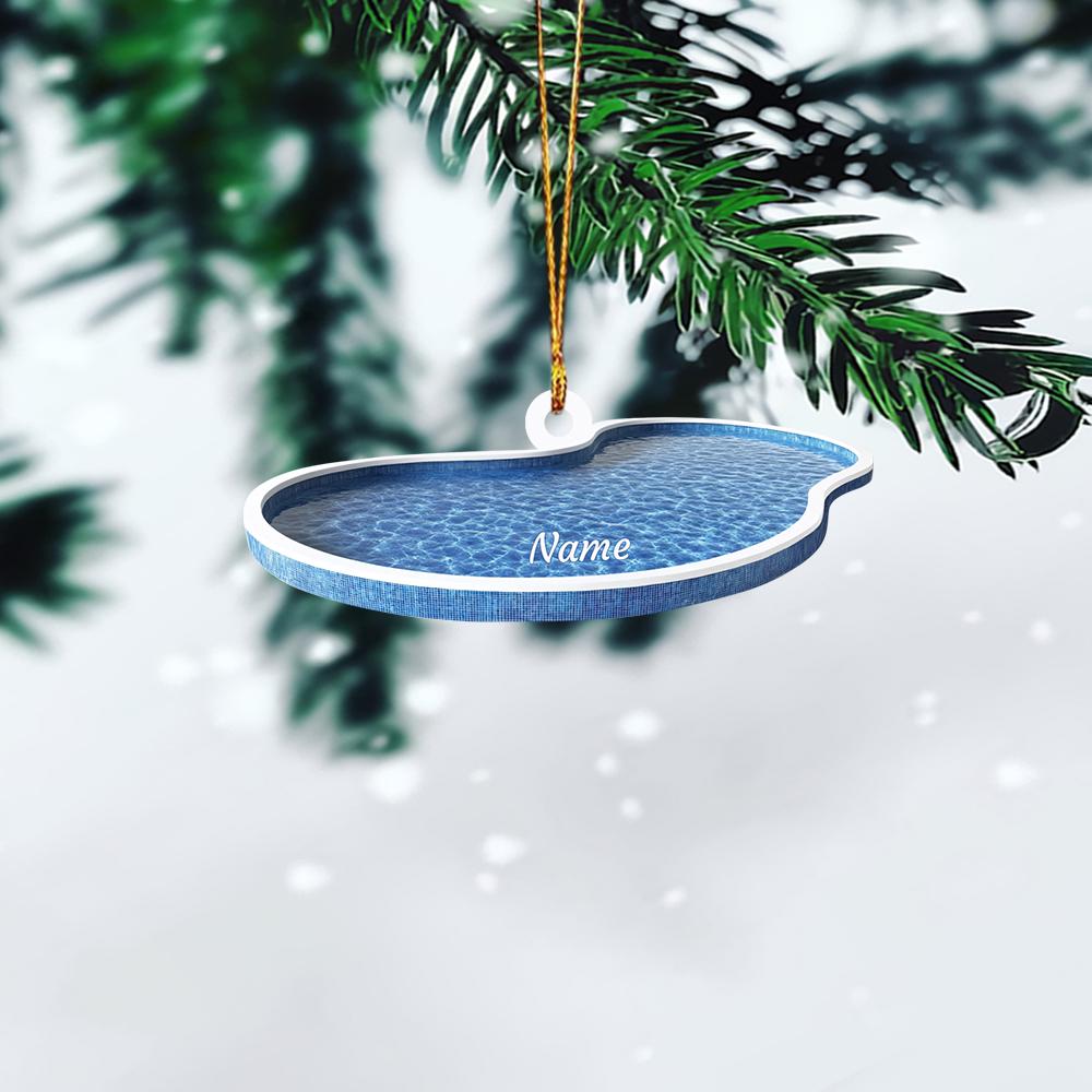 Personalized Swimming Pool Ornament, Swimming Pool Christmas Ornament, Pool Lovers Ornament Gift, Pool Holiday Ornament Decor HAOR0611