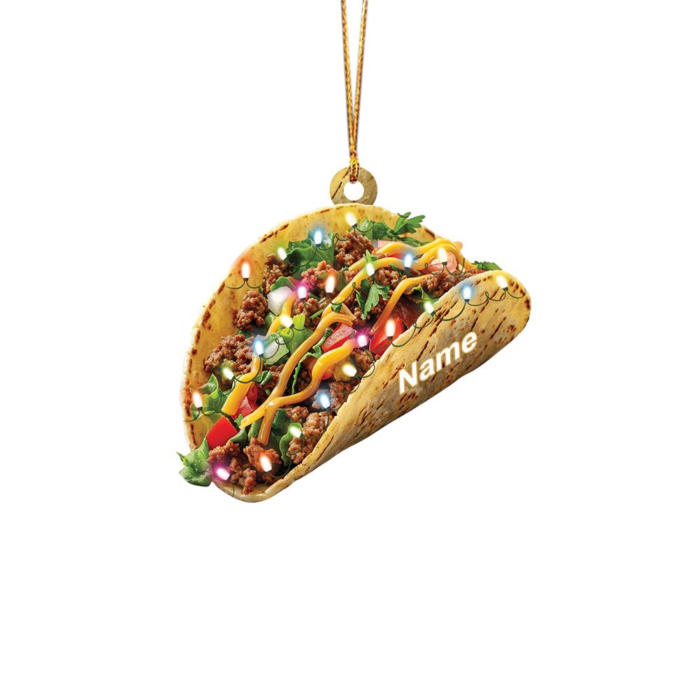 Personalized Taco 2D Flat Acrylic Ornament, Taco Christmas Ornament Gift, Taco Hanging Ornament Home Decor, Gift For Taco Lover HAOR0611