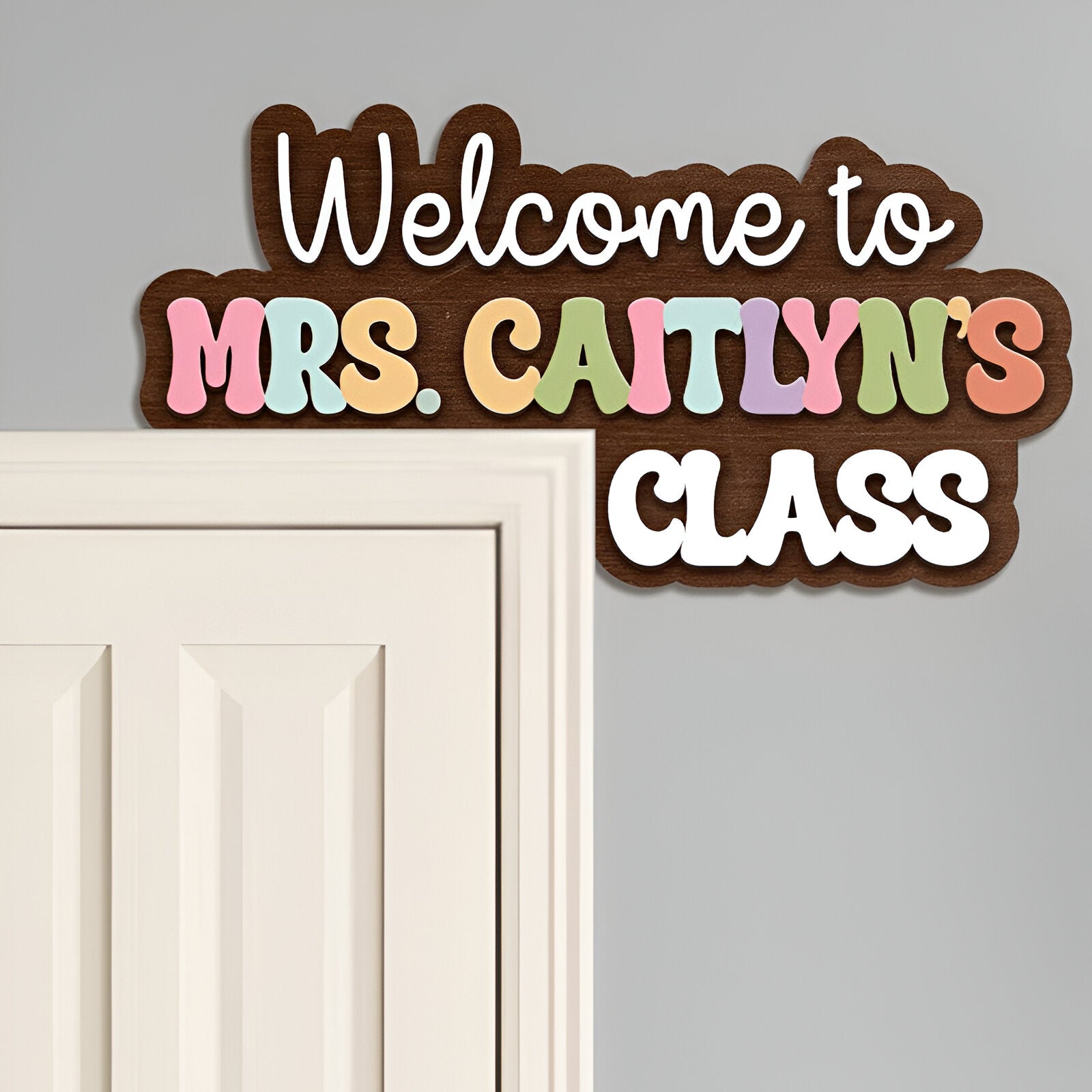 Personalized Teacher door frame sign  classroom name door frame corner sign Dofra