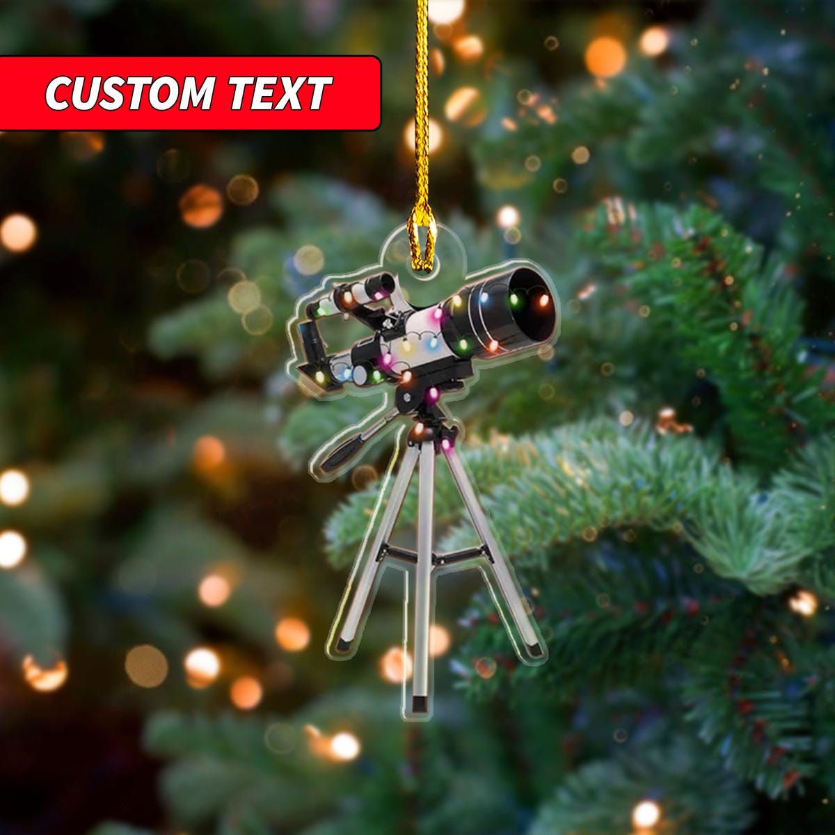 Personalized Telescope Christmas Ornament Telescope Keepsake, Custom Astronomy Ornament, Christmas Tree Decor, Telescope Christmas Ornament ORNO5