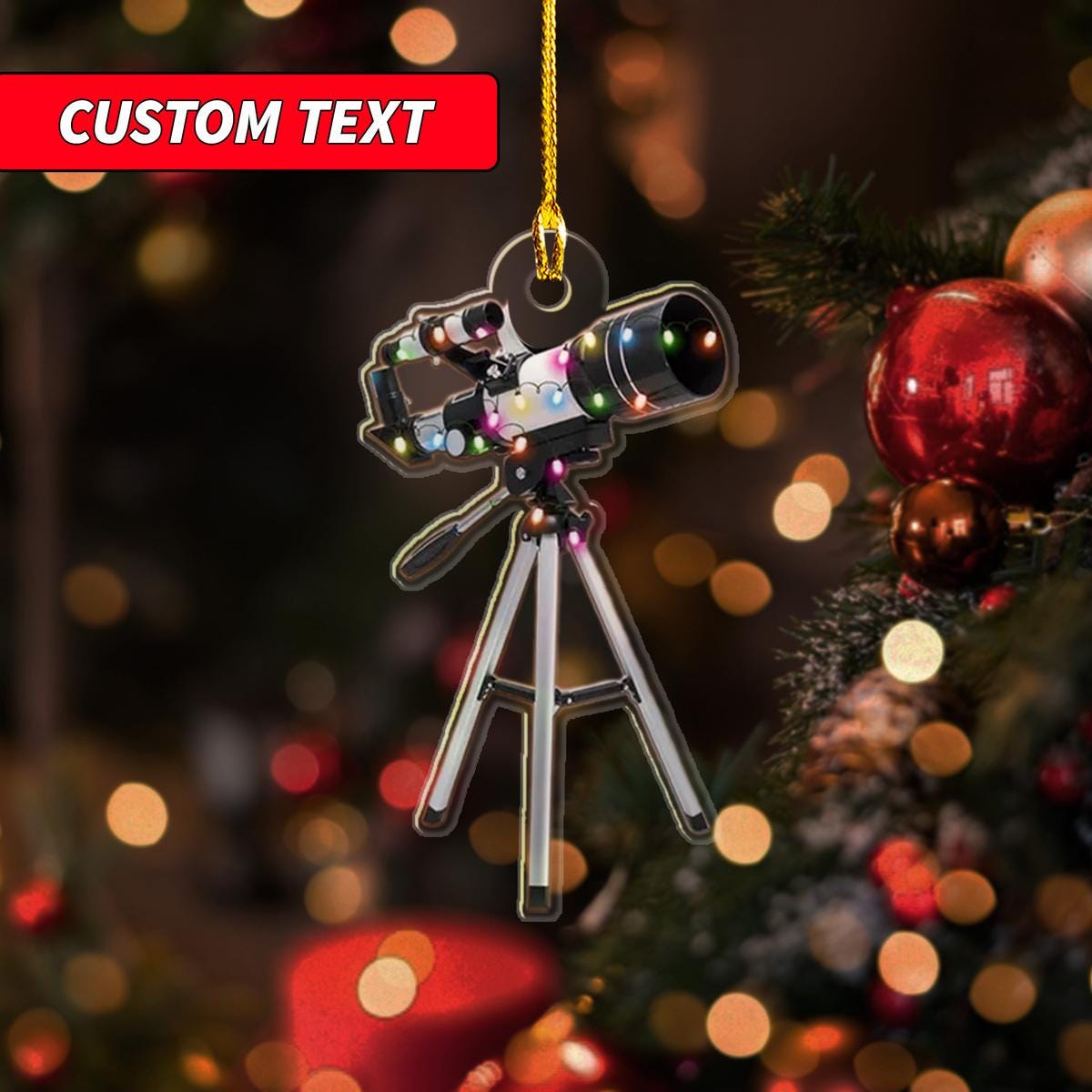 Personalized Telescope Christmas Ornament Telescope Keepsake, Custom Astronomy Ornament, Christmas Tree Decor, Telescope Christmas Ornament ORNO5